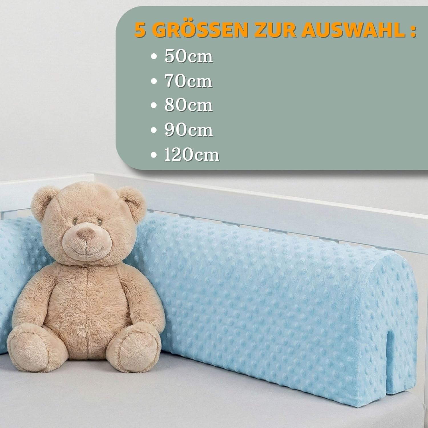 Thumbnail 2 de Totsy Baby Bettkantenschutz für Kinderbetten Minky (50 cm) – Schutzpolster mit Minky-Bezug in Rosa