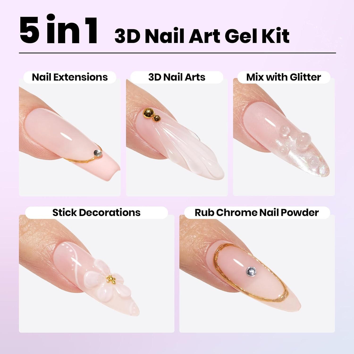 Thumbnail 1 de Beetles Crystal Orb 3D Gel Nail Art Kit 1 oz 💅