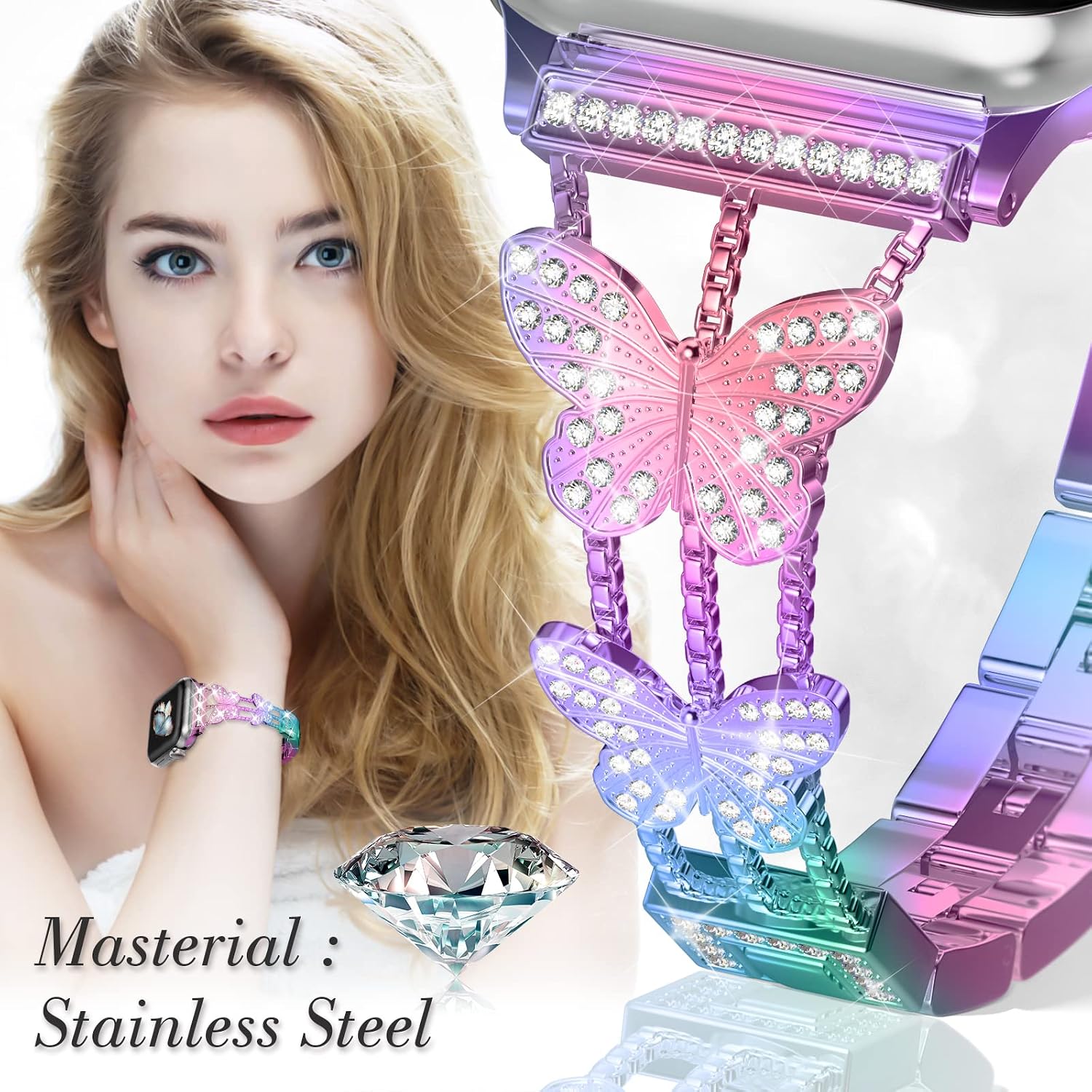 Thumbnail 2 de Musk-MSKR Diamond Band for Apple Watch