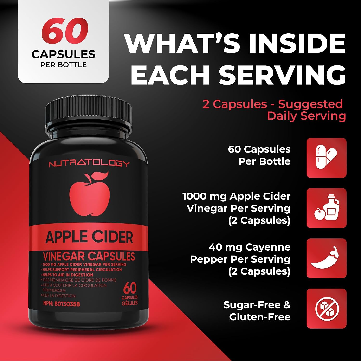 Thumbnail 2 de Nutratology Apple Cider Vinegar Capsules 60 capsules
