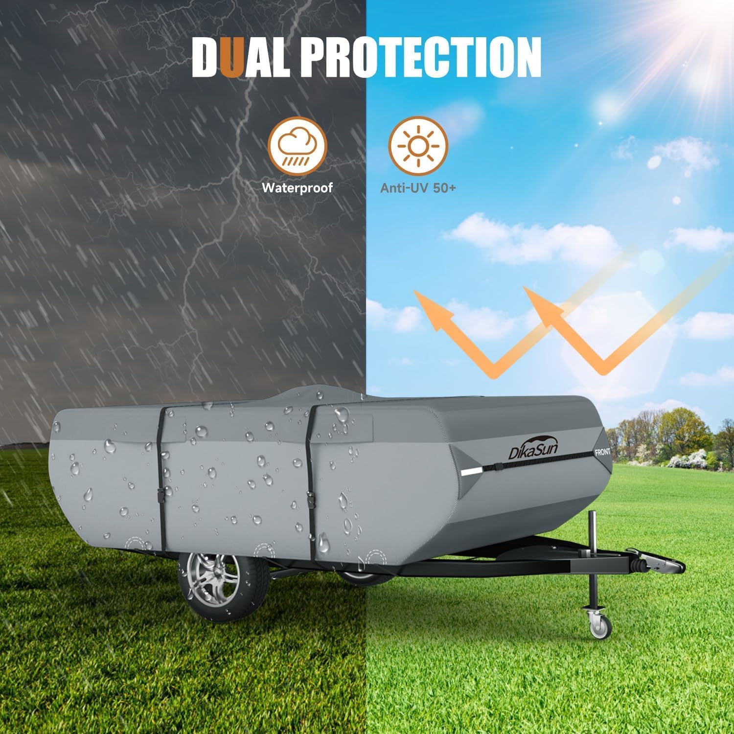 Thumbnail 3 de DikaSun Pop Up Camper Cover 8'-10' — 7-Layer Waterproof RV/Tailer Cover with UV Protection