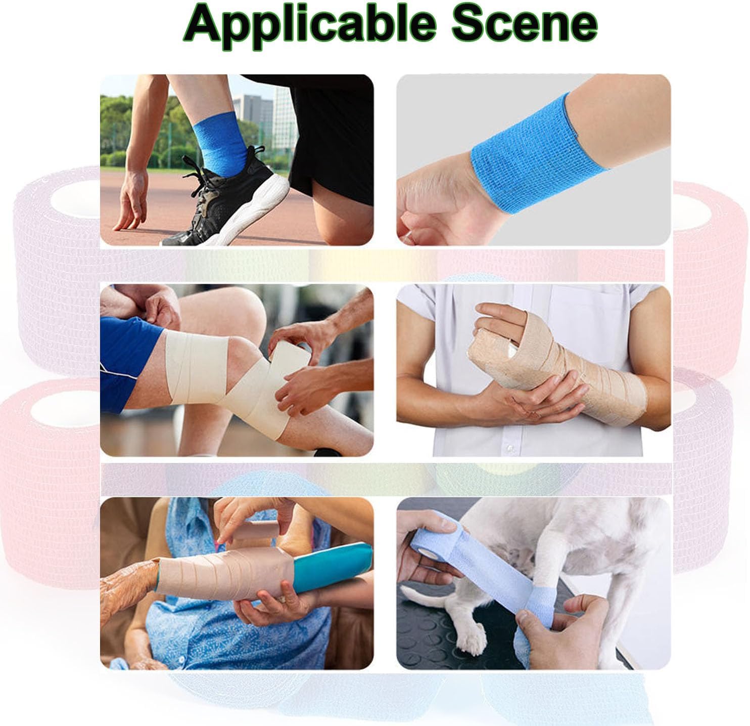 Thumbnail 5 de ANAMPION selbsthaftende Bandage (12 Rollen) 5 cm x 4,5 m – Vlies-Klebeband für Mensch & Tier