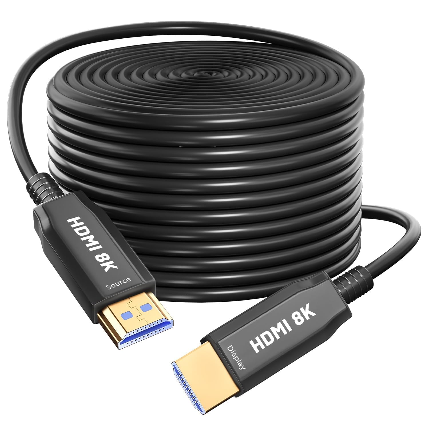 Detalle de Plowaroe 8K HDMI Glasfaserkabel 35 m – Ultra High Speed über Glasfaser, HDMI 2.1