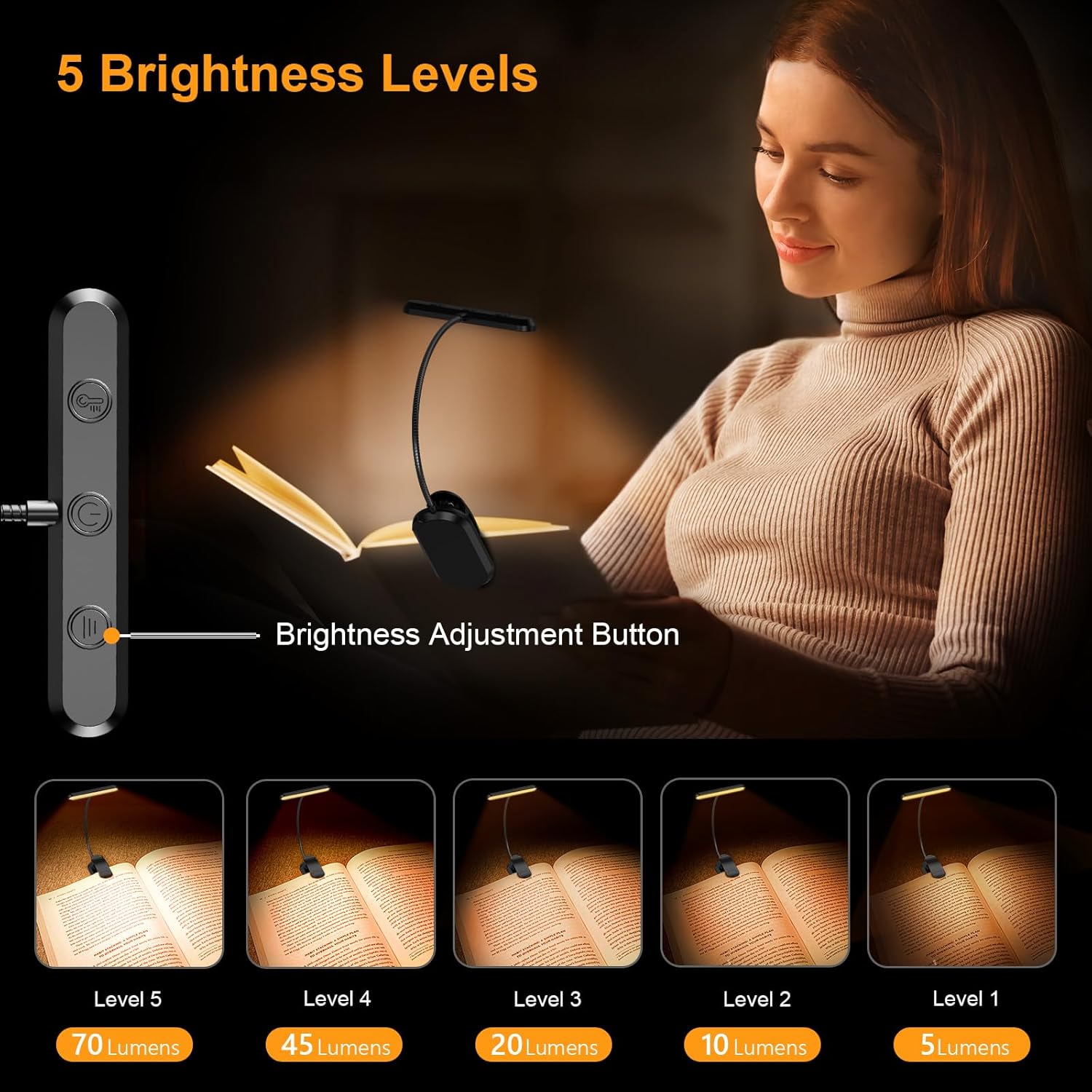 Detalle 2 de Gritin 19 LED Luz de Lectura 1200 mAh