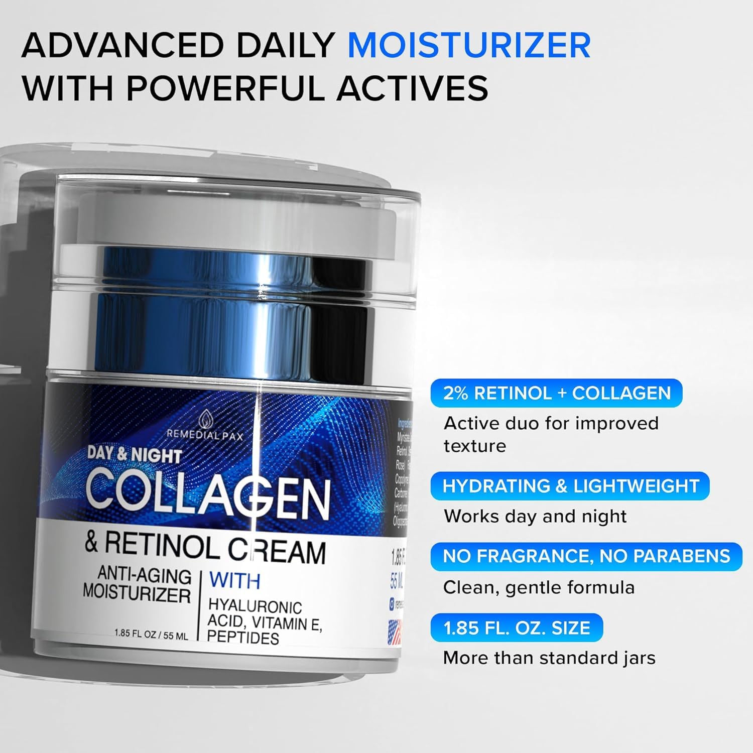 Thumbnail 5 de Collagen Face Cream with Retinol & Hyaluronic Acid – Anti-Aging Moisturizer for All Skin Types