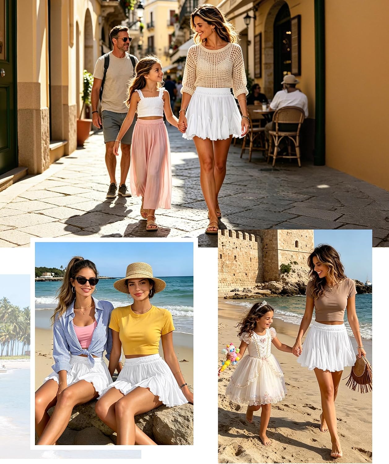 Thumbnail 3 de Women's Flowy Linen Boho Skorts with Pockets — High-Waist Pleated Mini Short