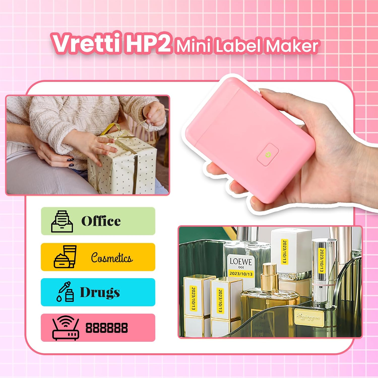 Thumbnail 6 de vretti Sticker Maker Mini Label Maker HP2 : imprimante étiquettes Bluetooth portable