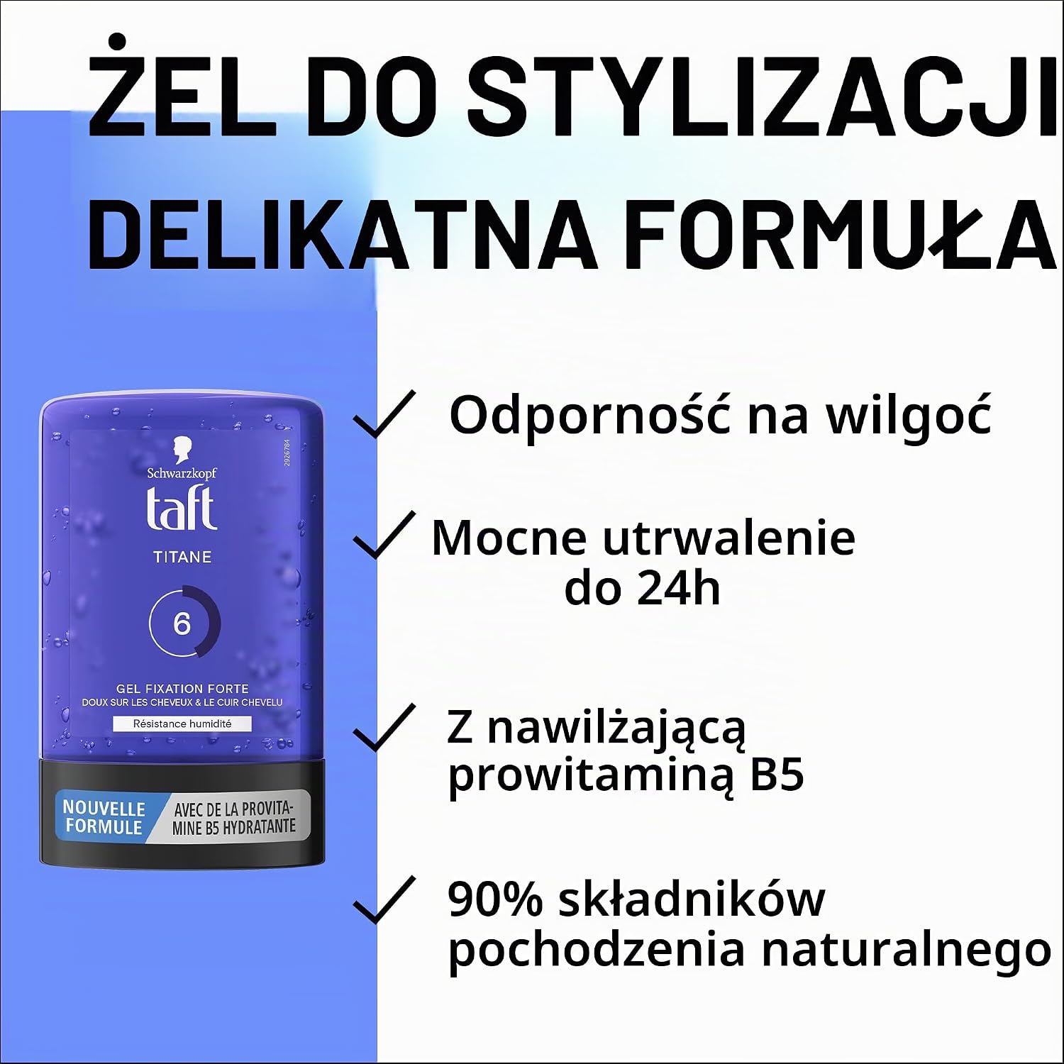 Thumbnail 3 de Schwarzkopf TAFT żel tytanowy do włosów, 300 ml, mocne utrwalenie i odporność na wilgoć