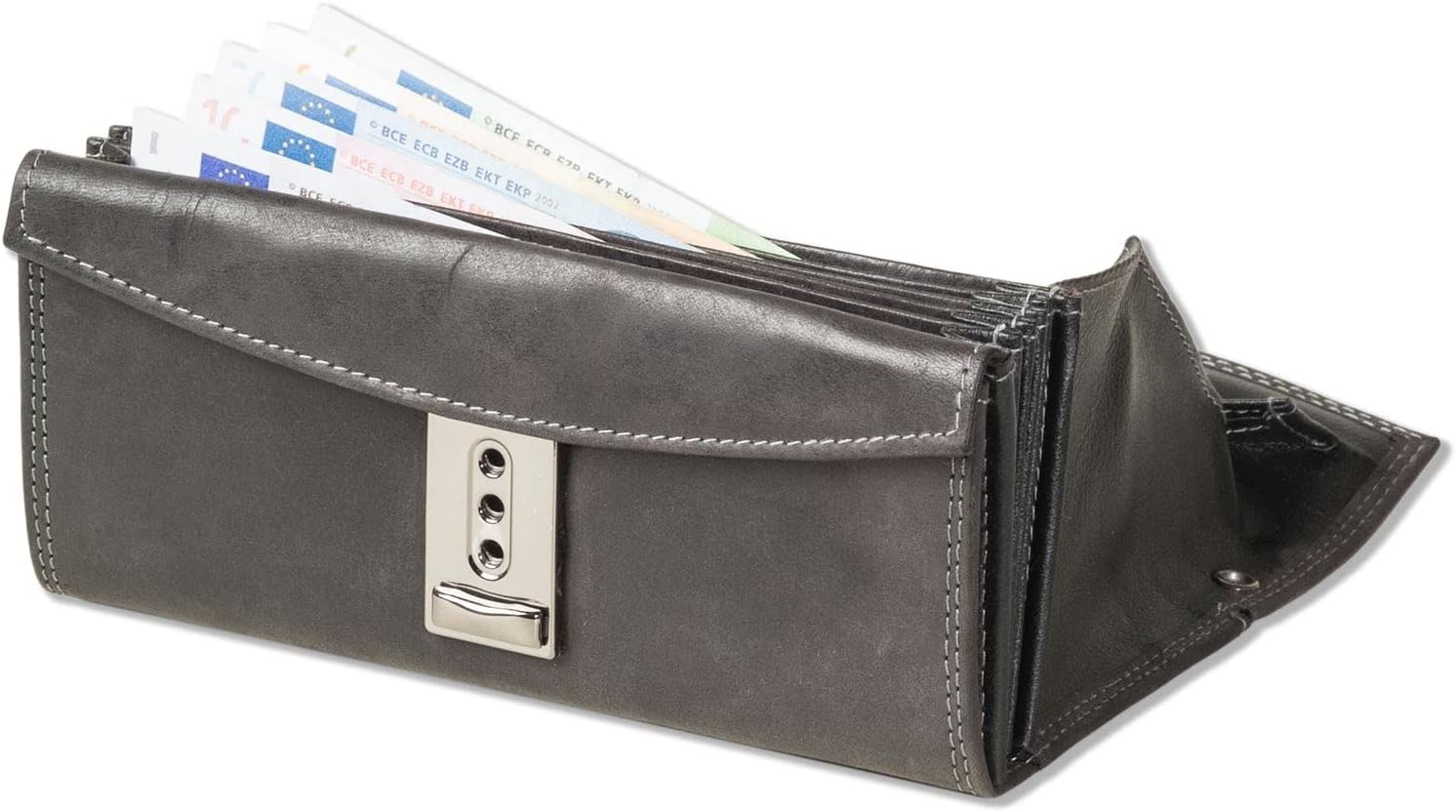 Thumbnail 5 de Woodland KELLNERBÖRSE TAXIBÖRSE Profi-Modell mit weichem Büffelleder in Anthrazit