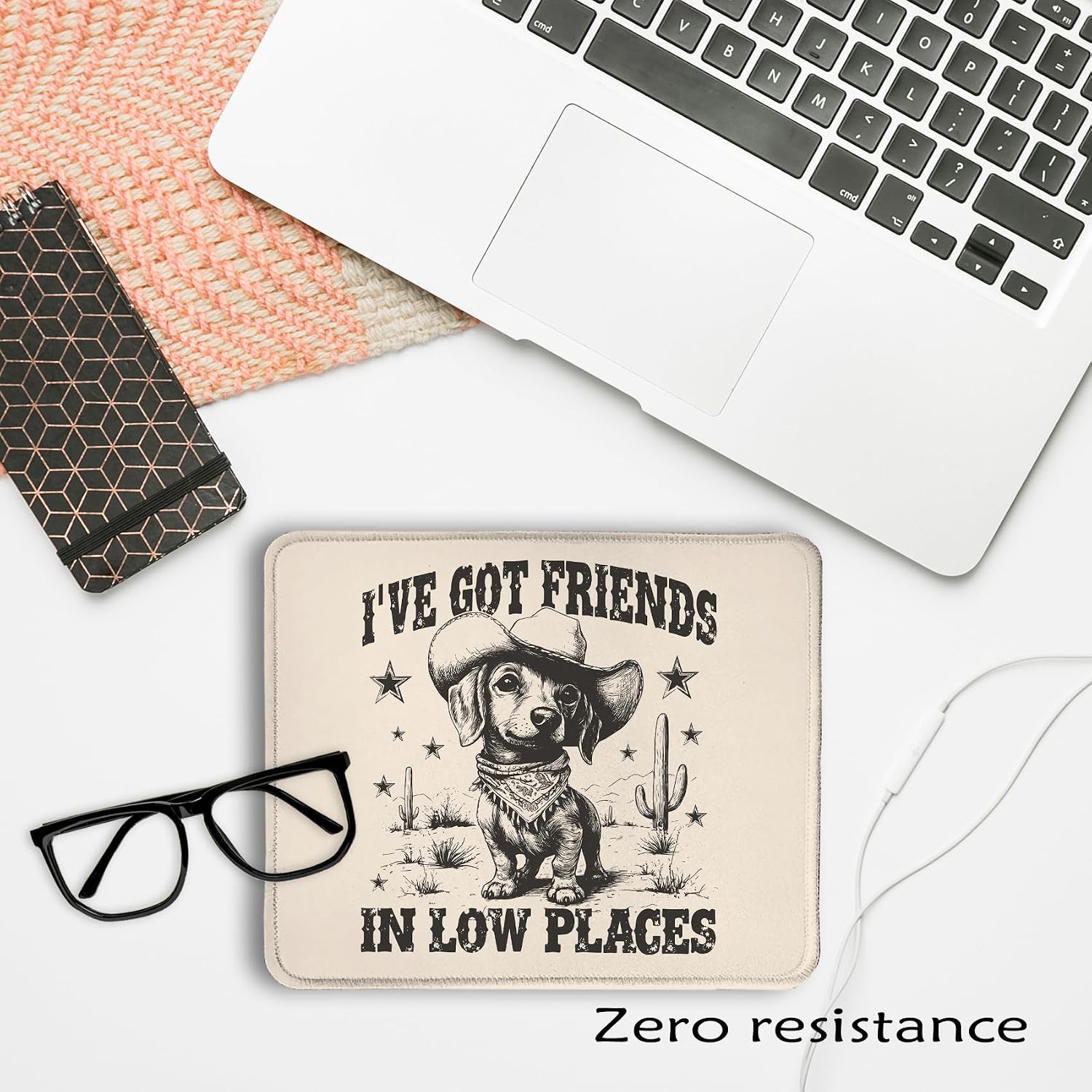 Detalle 2 de Qykwz 025 Dachshund Mouse Pad, 9.5 x 7.9 Inches, Non-Slip Base