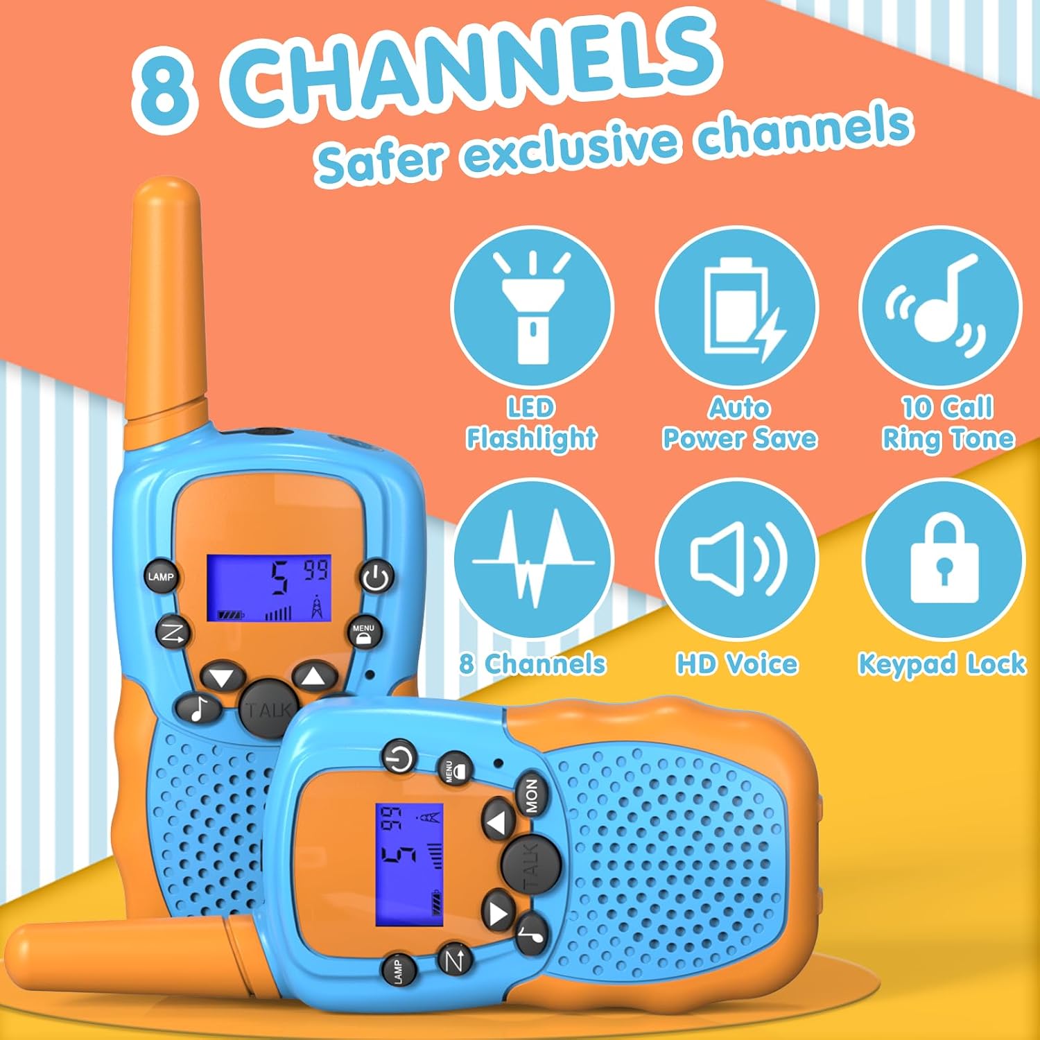 Detalle de Kearui Walkie Talkie Kinder 90 g mit 8 Kanälen