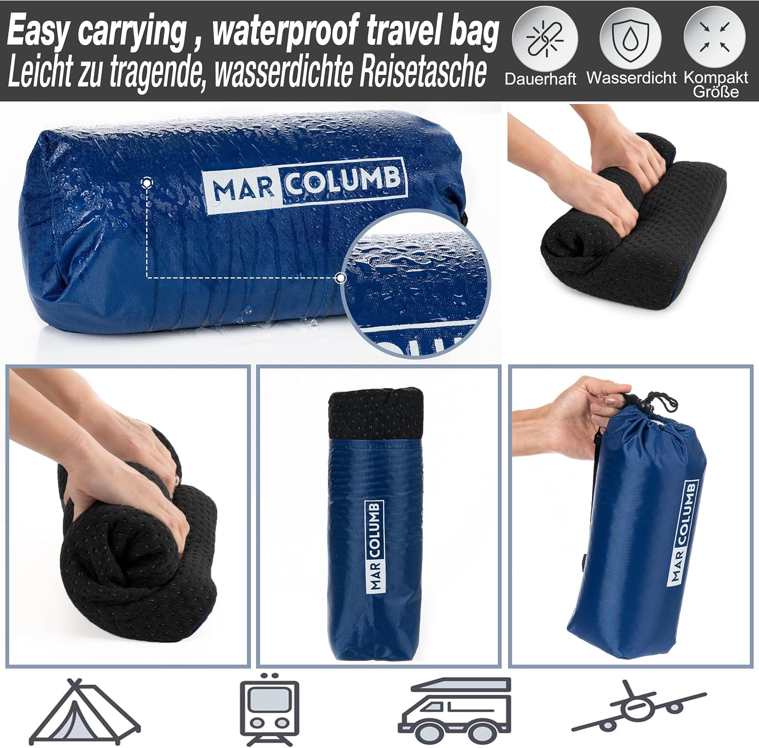 Thumbnail 4 de Marcolumb Cuscino da viaggio memory foam ergonomico per il collo con federa termoregolante e borsa impermeabile