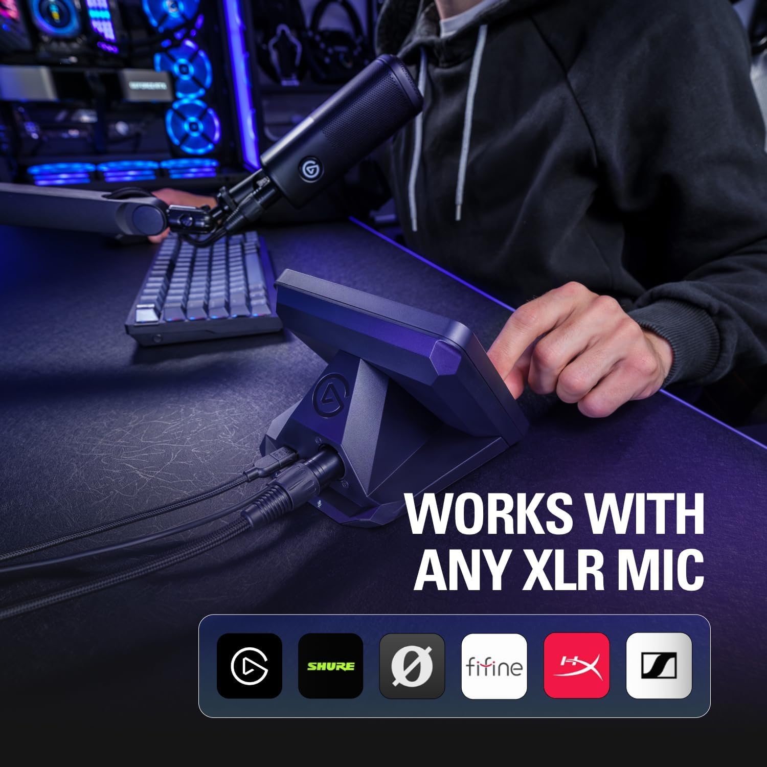 Thumbnail 2 de Elgato XLR Dock MK.2 voor Stream Deck + met 80 dB versterking en DSP-effecten