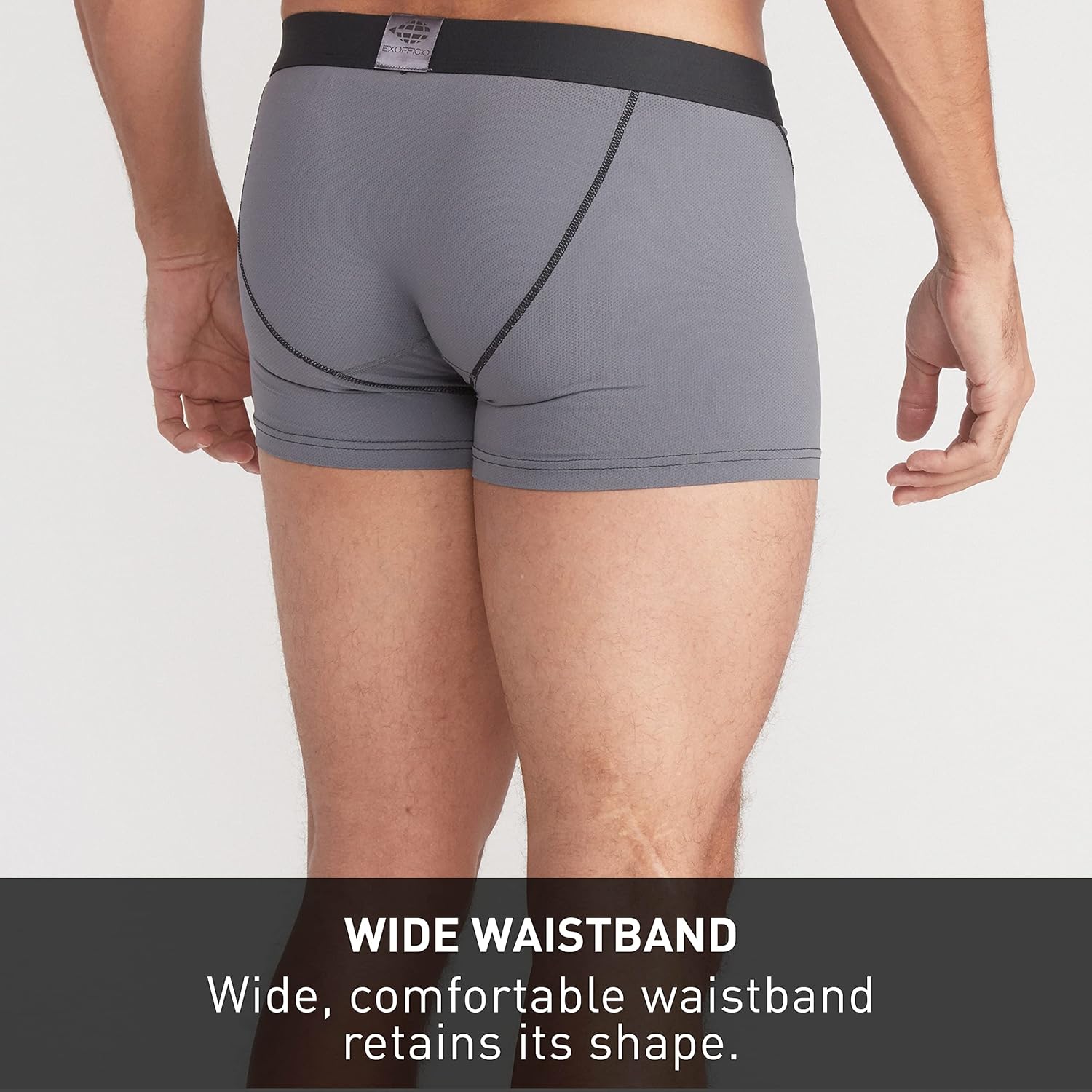 Detalle de ExOfficio Men's Give-N-Go 2.0 Sport Mesh Boxer Brief 3" — Ultralight, Travel-Ready Underwear