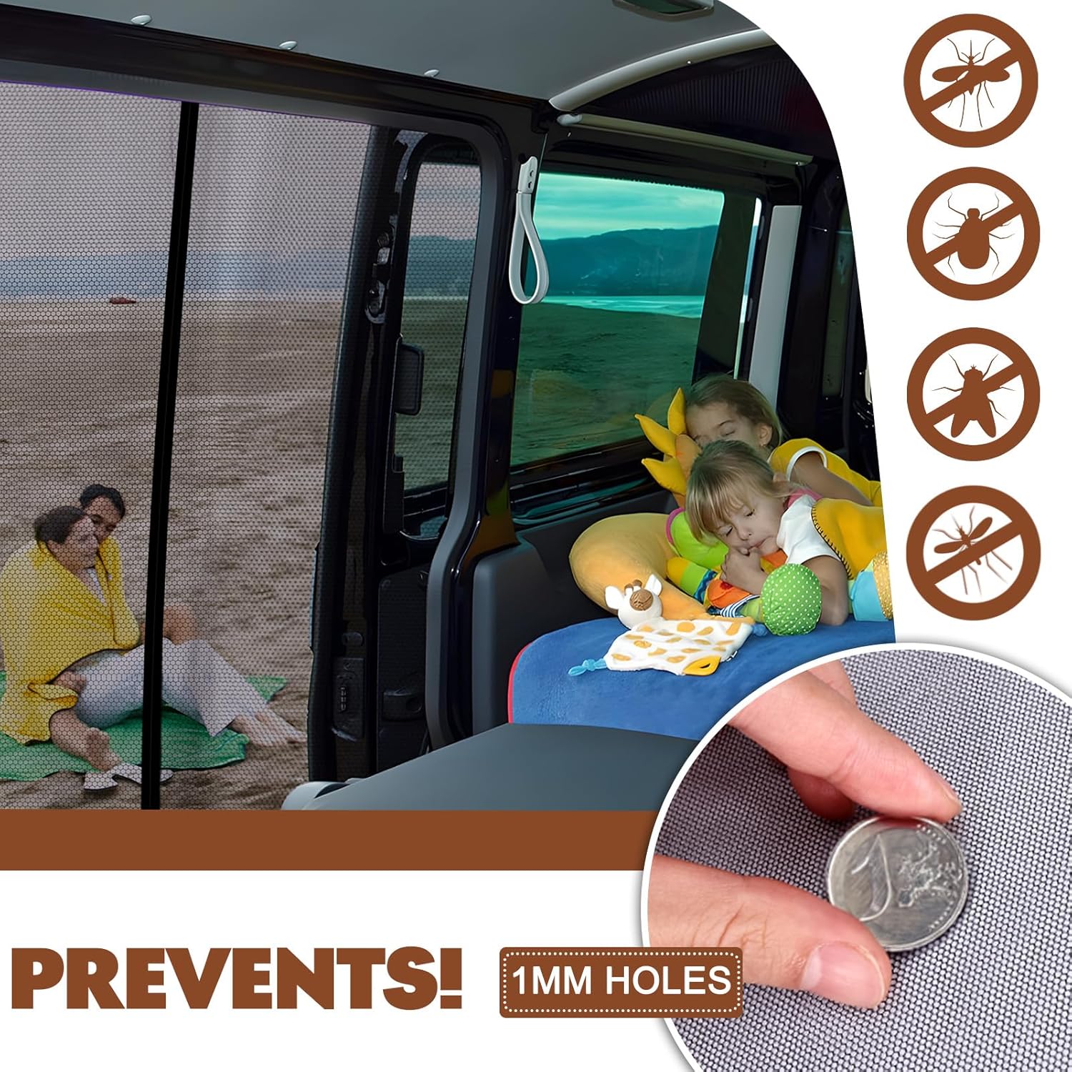 Detalle 2 de ZATOOTO Magnetic Mosquito Net for VW T5/T6 Side Sliding Door (T5 T6)