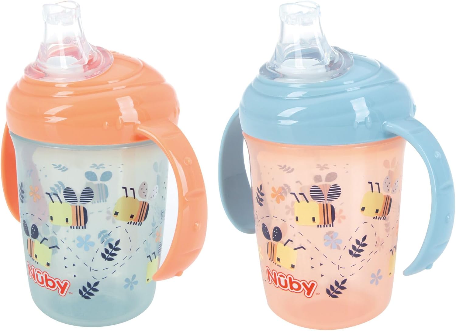Detalle de Nuby PP Grip N Sip Water Bottle – No Spill Sippy Cup (240ml, Bees, Twin Handle) – Pack of 2