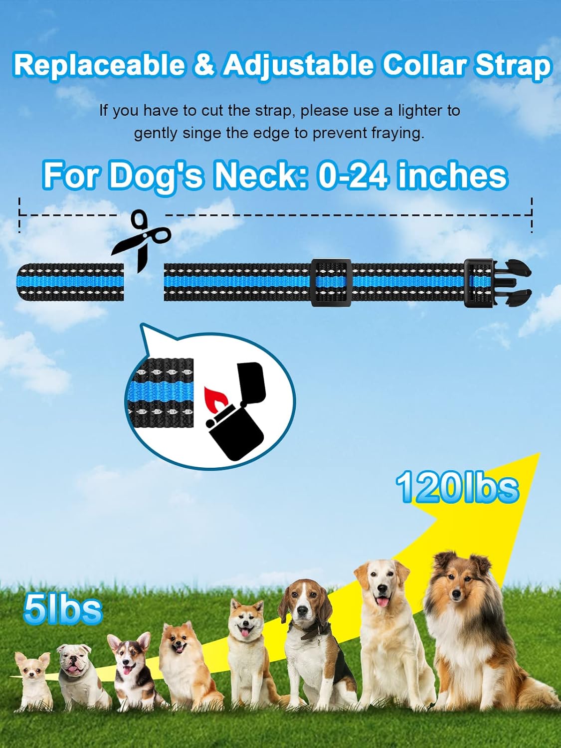 Detalle 2 de Bousnic Dog Shock Collar (2 Dogs) for 5-120 lbs | 3300 ft Waterproof Training Collar with Rechargeable Remote