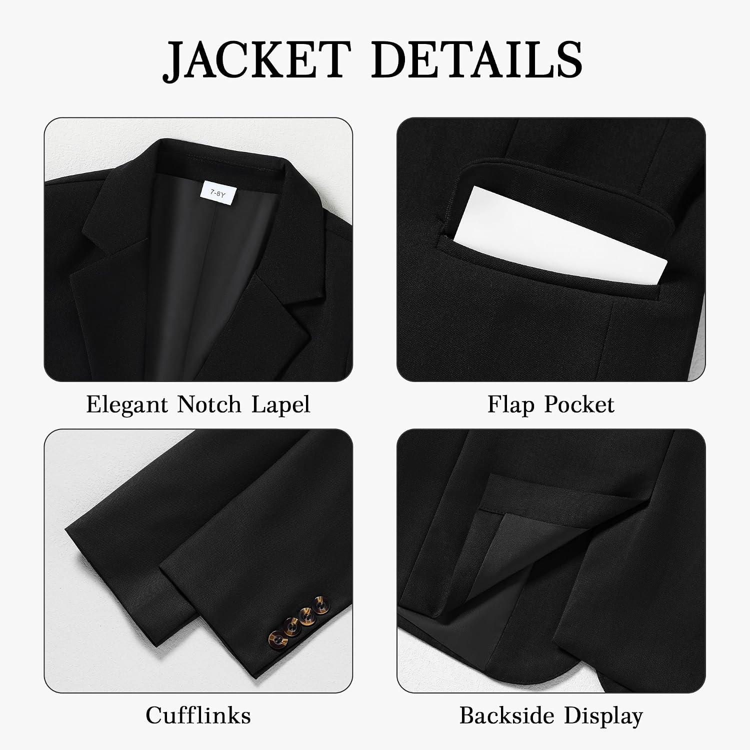 Thumbnail 5 de SANMIO Boys Suit 4 Piece Slim Fit 5-12