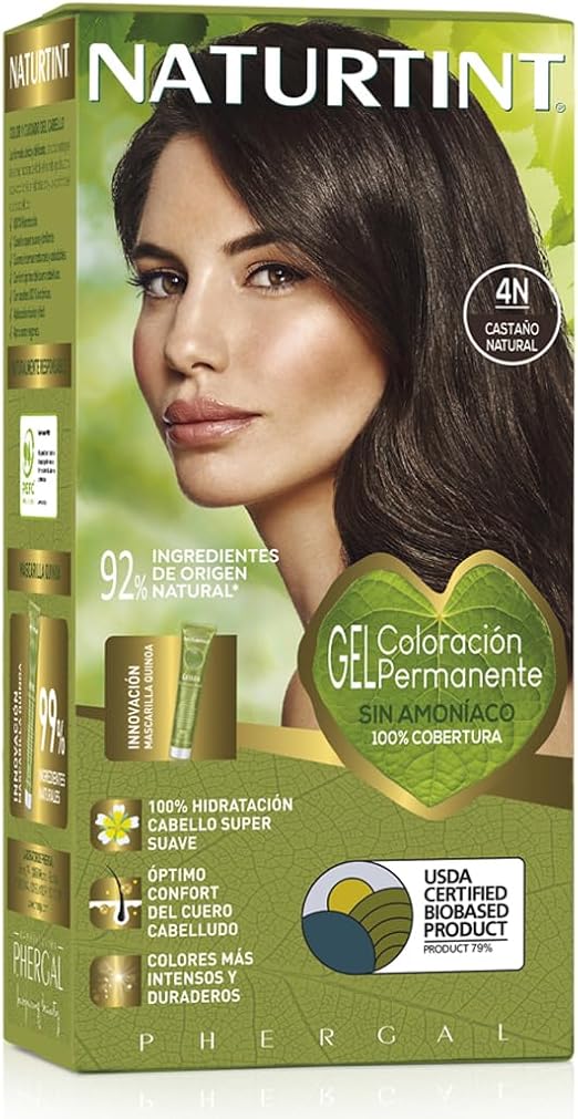 Detalle de NATURTINT Biobased Tinte Permanente Sin Amoniaco 4N Castaño