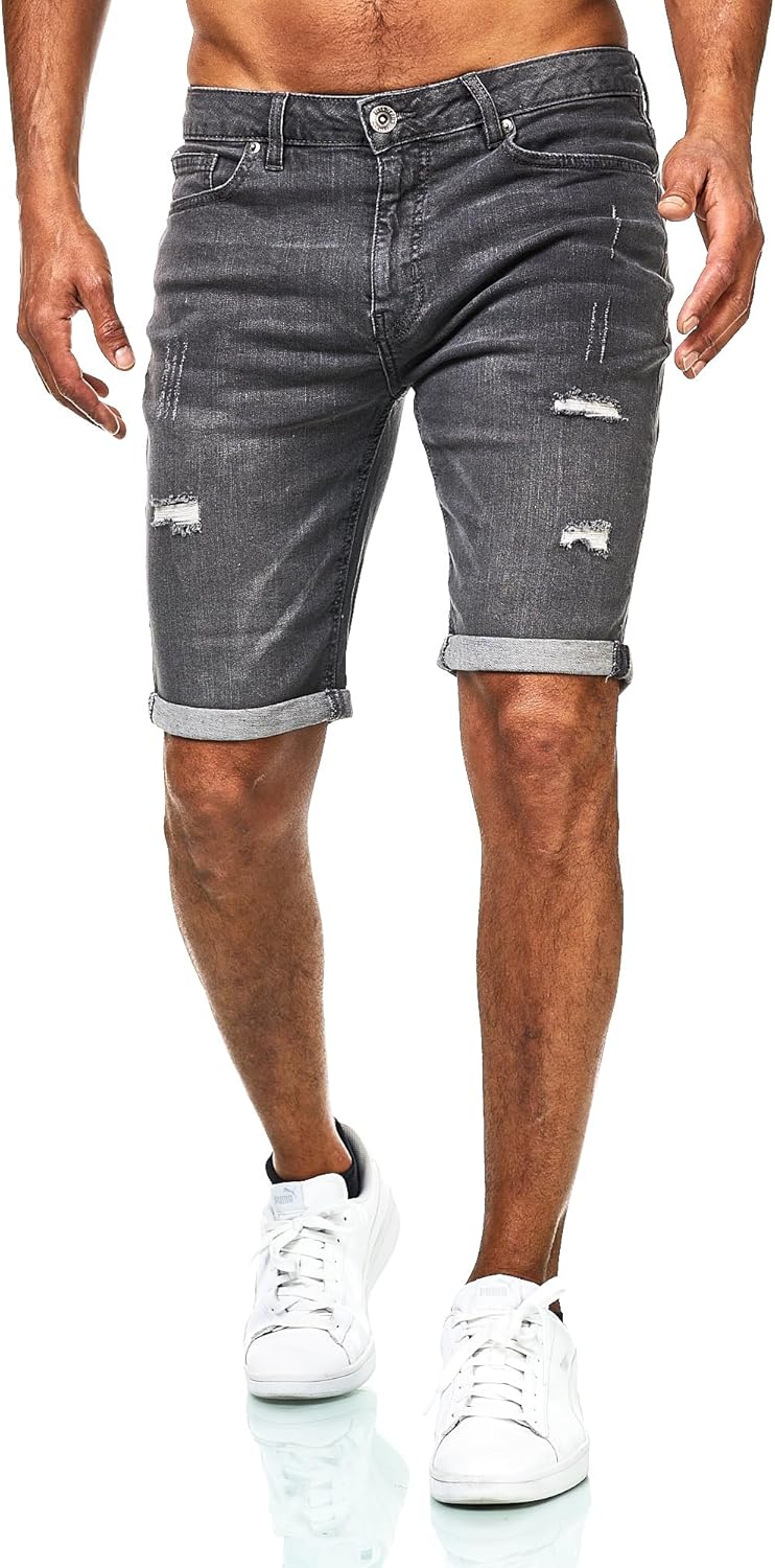 Thumbnail 6 de Jeel Herren Kurze Jeans-Shorts Slim-Fit im 5-Pocket-Style (Basic Washed)