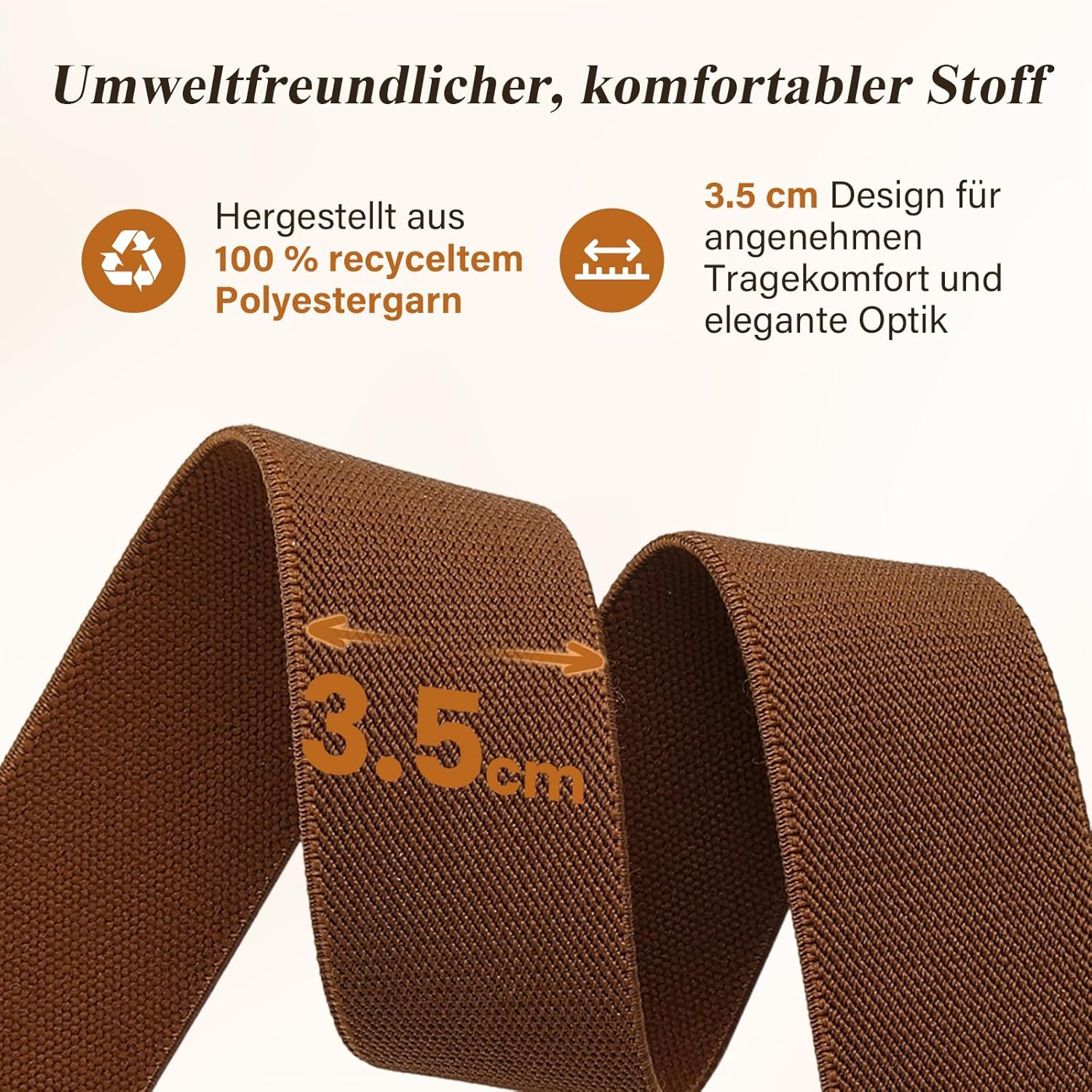 Detalle de KANGDAI Rindsleder Hosenträger für Herren (Breit, Y-Style) mit 6 Metall-Clips, 3,5 cm