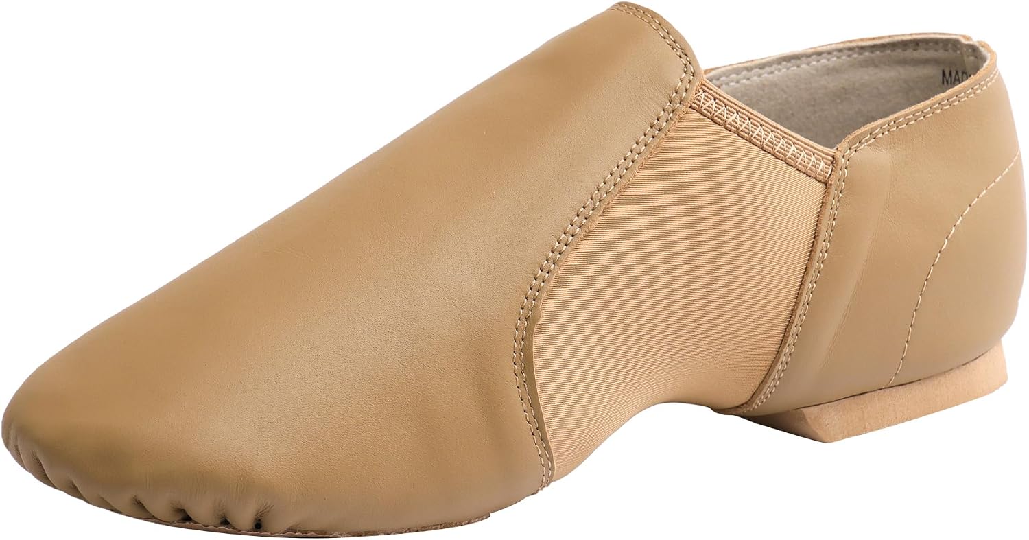 Detalle de Linodes Unisex Leather Jazz Slip-On Dance Shoes 👞