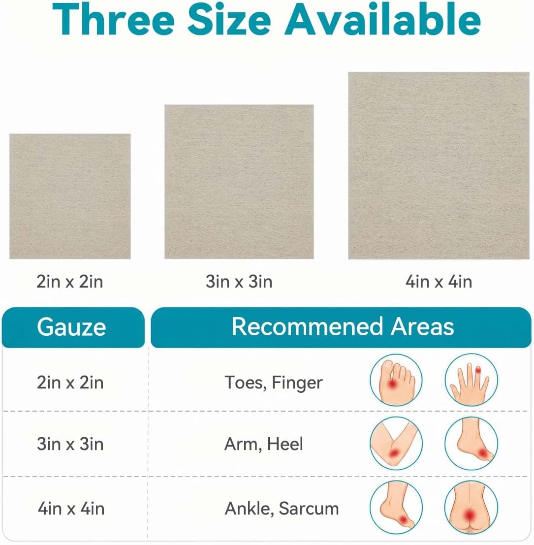 Detalle de Dimora Upgrade Silver Calcium Alginate Wound Dressing (4'' x 4'') – Antibacterial Non-Stick Gauze, Sterile Absorbent Pads, 5 Packs