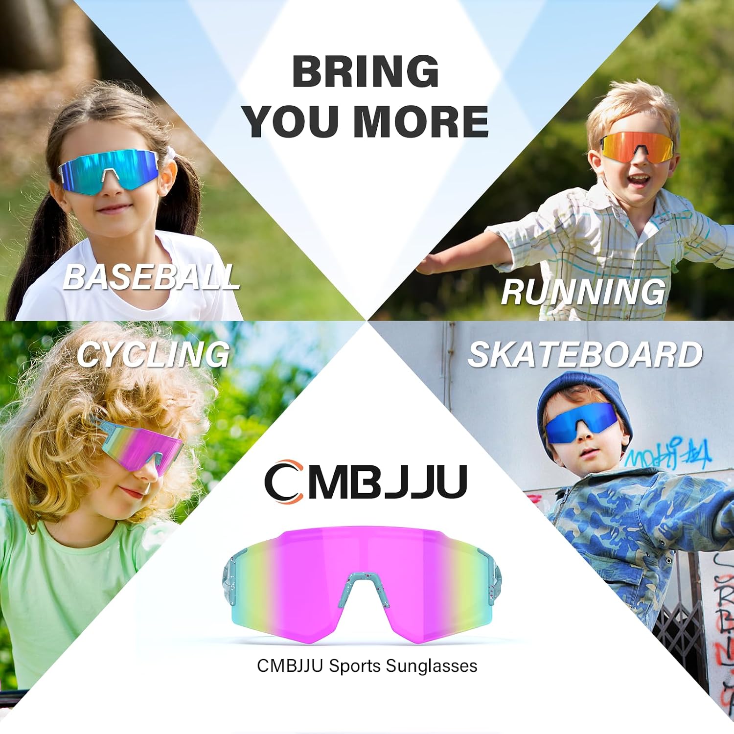 Thumbnail 6 de CMBJJU Kids Sports Sunglasses, UV400 Wraparound Design, Ages 6–14