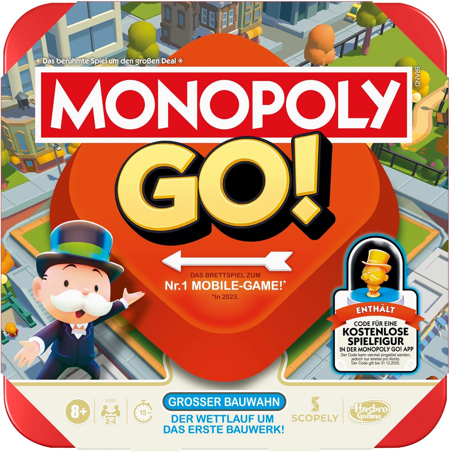 Detalle de Monopoly GO! Brettspiel (Deutsche Version) – schnelles Strategiespiel für 2 bis 4 Spieler