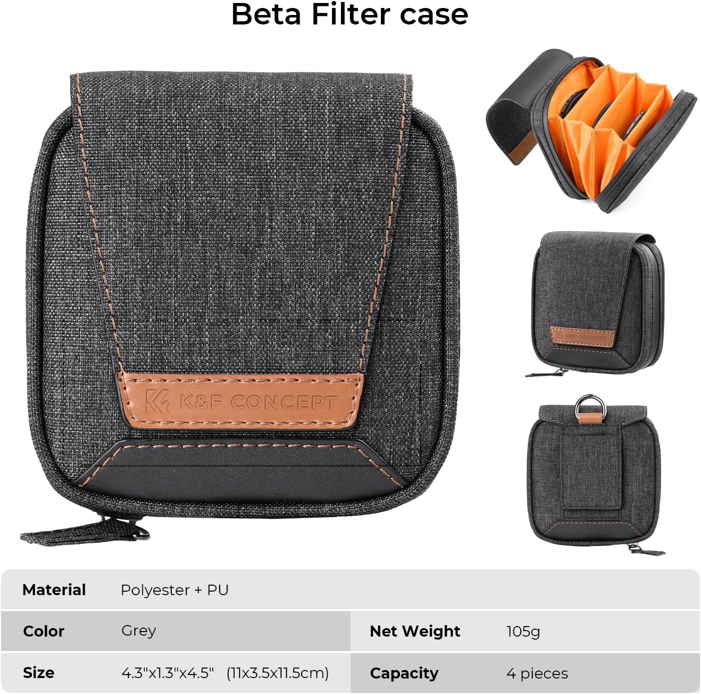 Thumbnail 5 de K&F Concept Lens Filter Case (holds 4 filters up to 95mm) waterproof pouch for ND, CPL, UV
