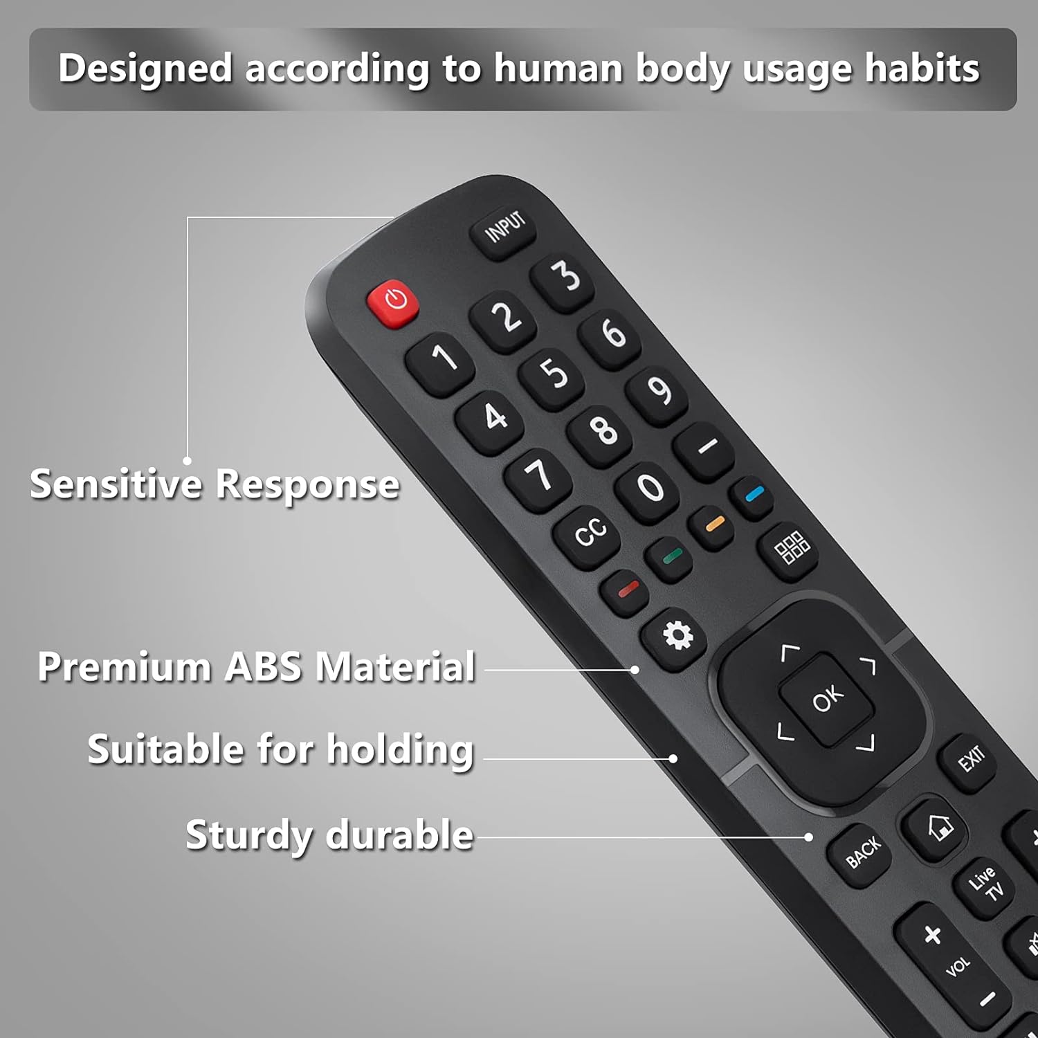Detalle 2 de for Hisense TV Remote Replacement EN2A27 — Fully Compatible with Hisense Smart TVs
