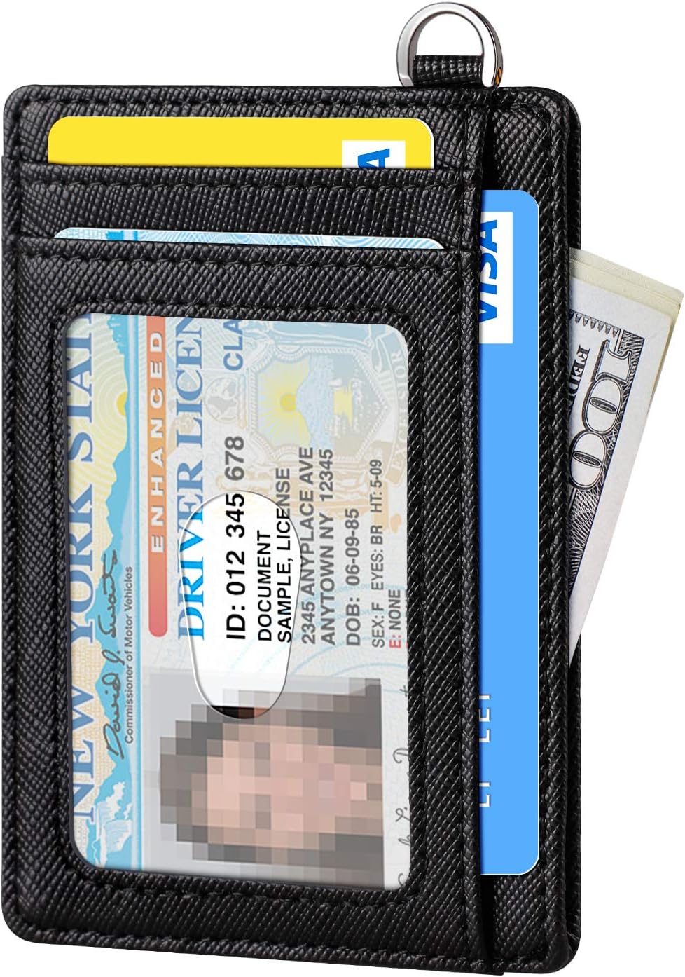 Thumbnail 1 de FurArt portefeuille minimaliste ultra fin avec blocage RFID (8 cartes) et fenêtre d’identité