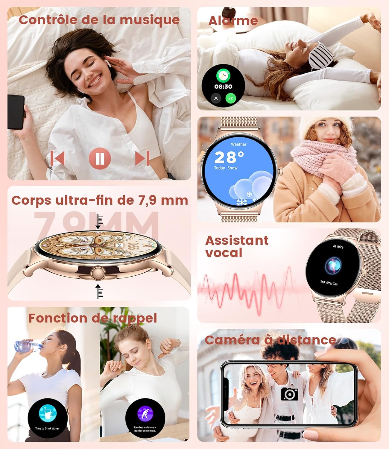Thumbnail 6 de Montre Connectée Femme Smartwatch Sport 1,32'' AMOLED Ultra-Fin — Santé féminine, 100+ modes et Bluetooth