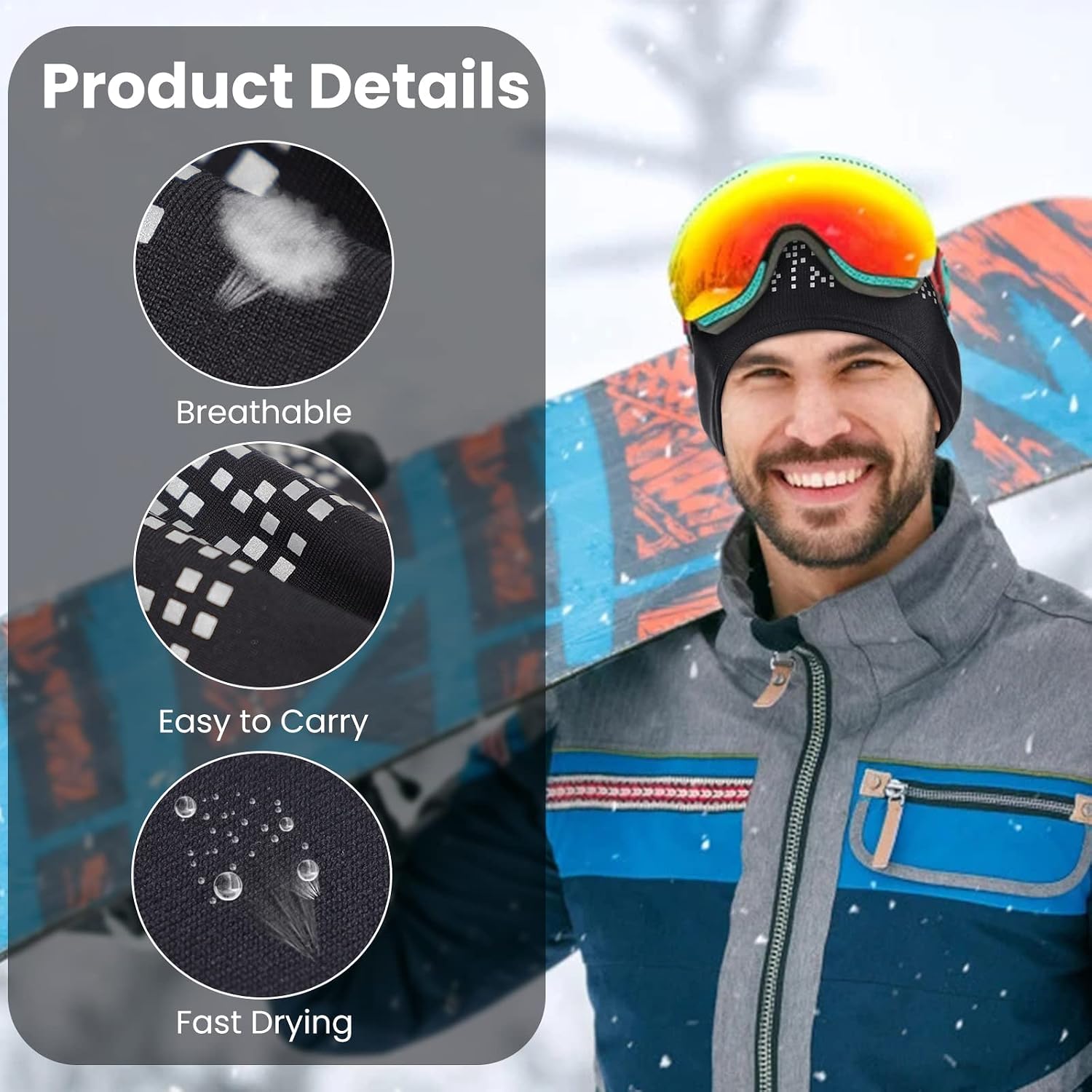 Thumbnail 4 de Sport Stirnband Ohrenwärmer Damen Herren für Winter