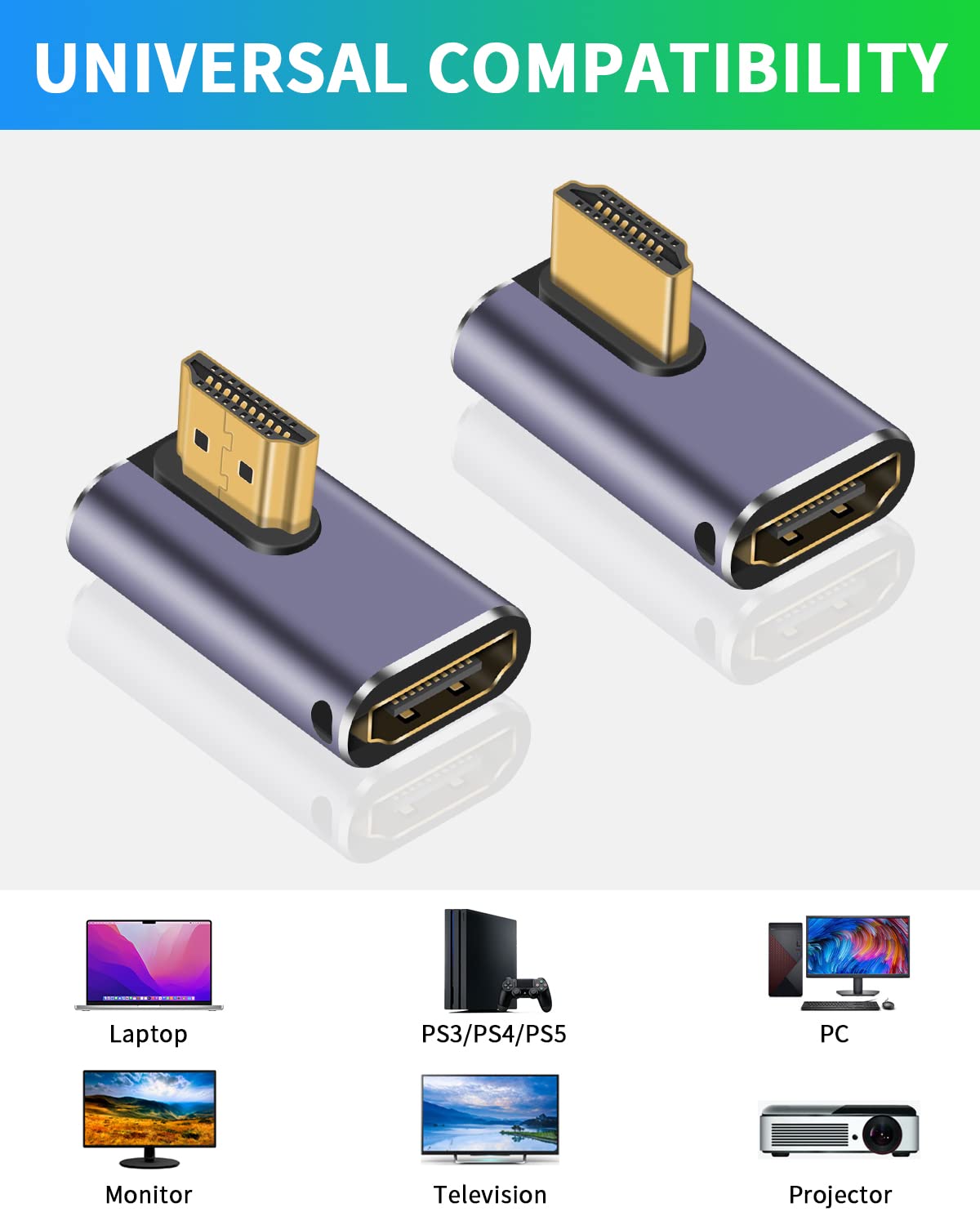Detalle 2 de Duttek 8K HDMI Winkeladapter 90 Grad