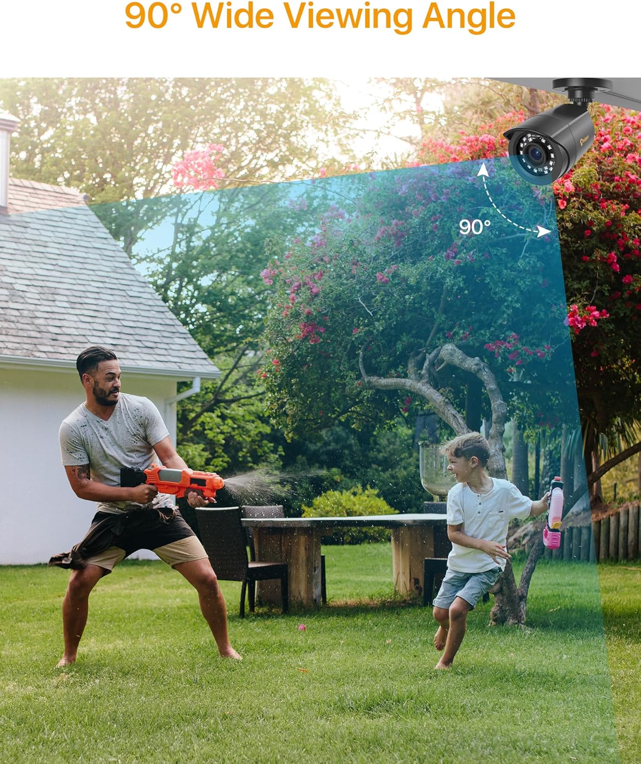 Thumbnail 2 de Kit videosorveglianza Anlapus 4x telecamere analogiche TVI 1080P con visione notturna da 20 m (nero) per DVR