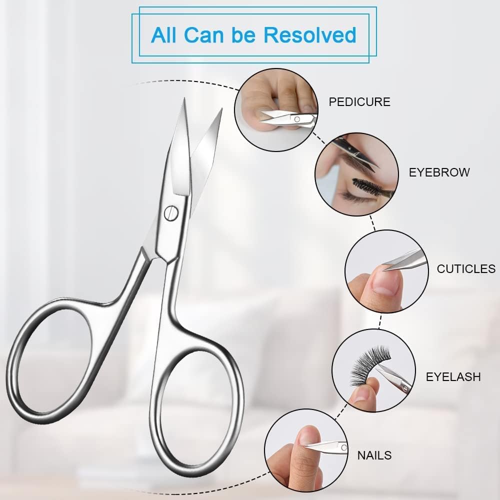 Detalle de URAQT Forbici per Unghie 4 Pezzi – Set professionale per cuticole, unghie e cura mani