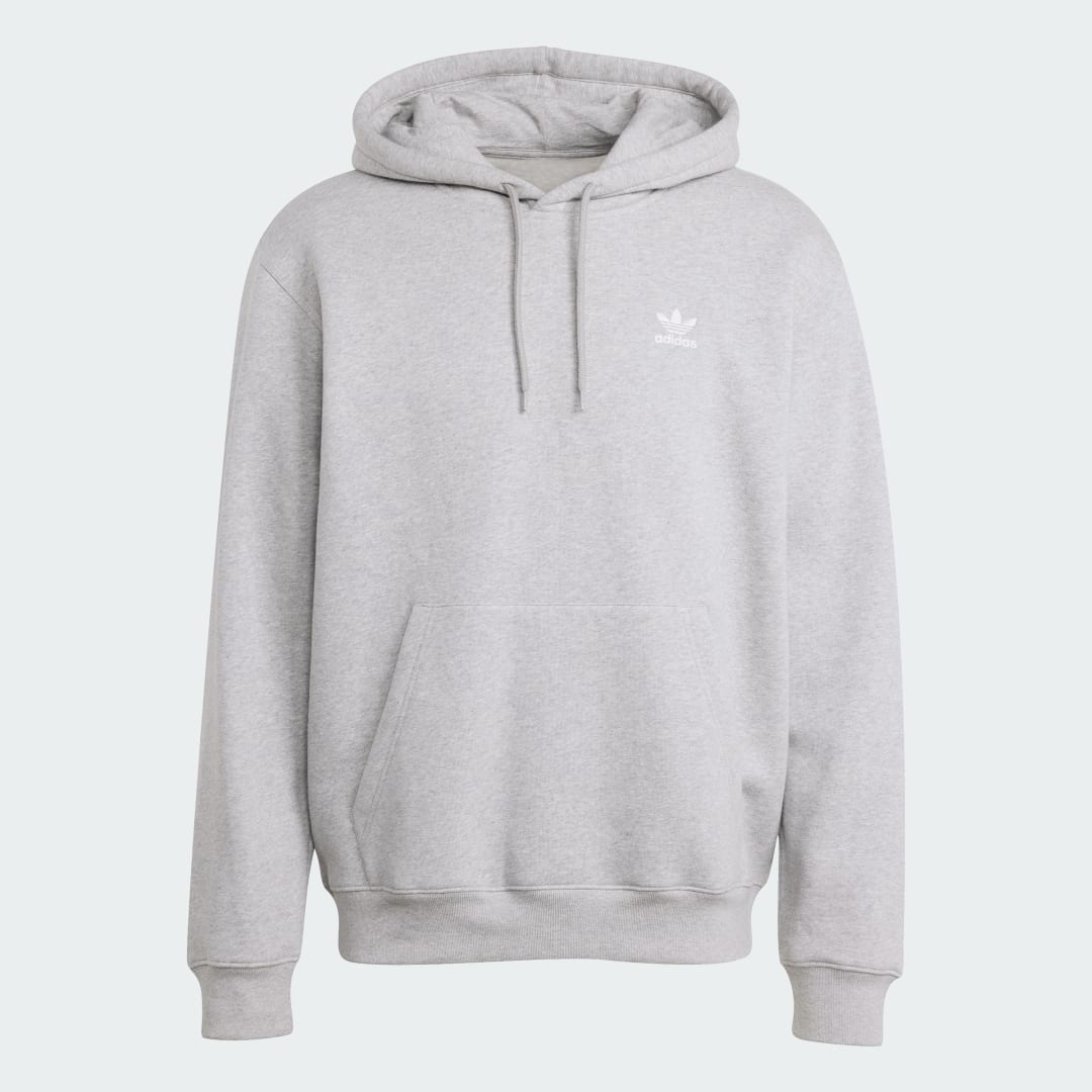 Detalle 2 de Sudadera holgada con capucha Trefoil Essentials de Adidas (gris) – comodidad y estilo all‑round