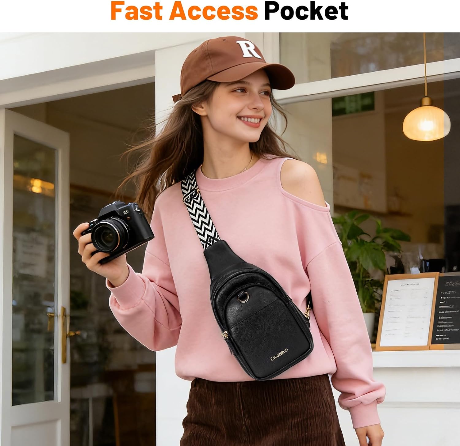 Detalle de Cwatcun Small Camera Sling Bag for Photographers