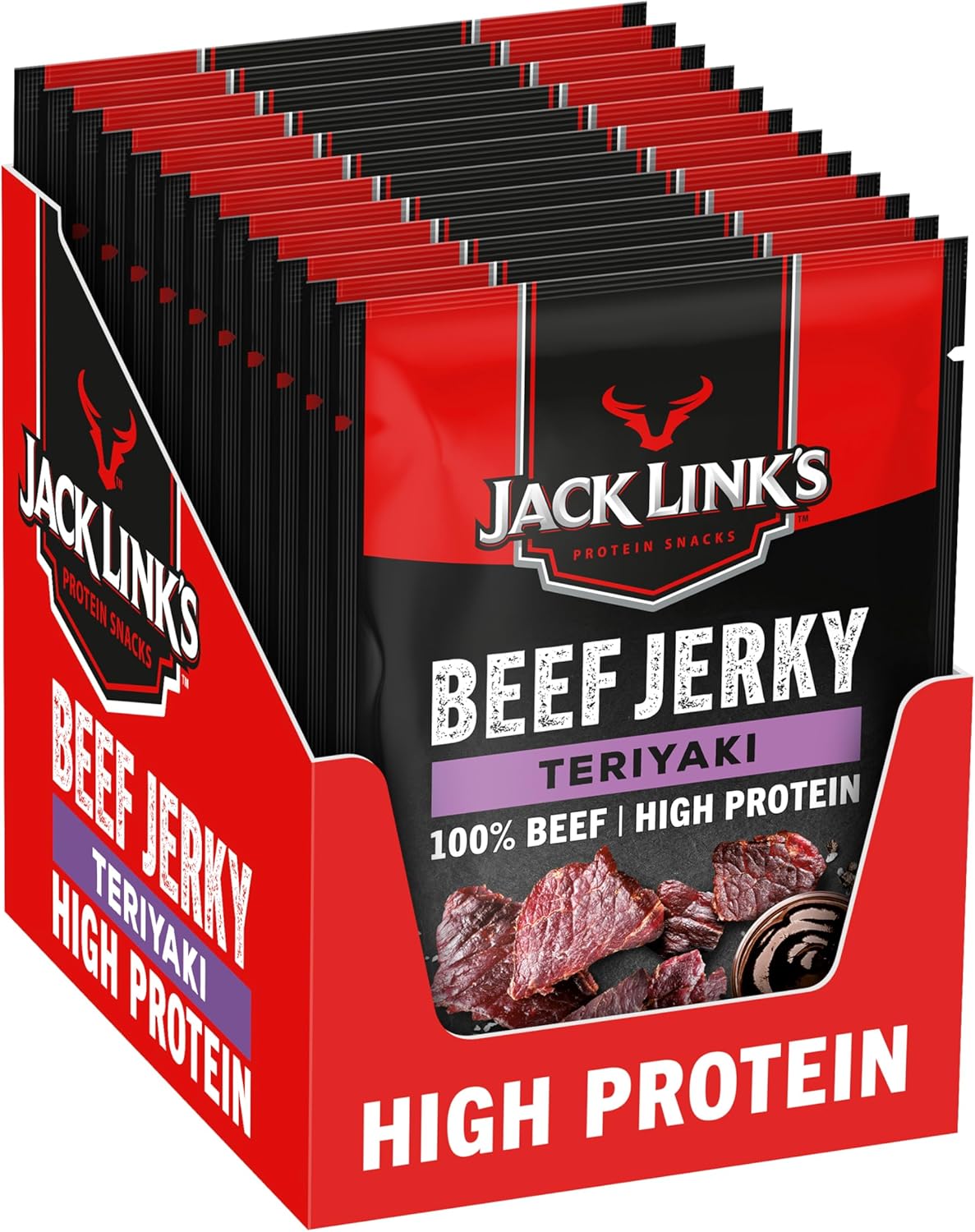 Thumbnail 3 de Jack Links Beef Jerky pack de mélanges (12 x 25 g) – viande de bœuf séchée, riche en protéines