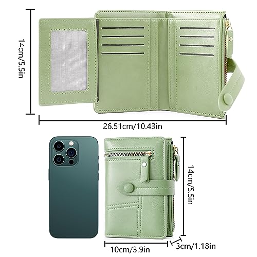 Detalle 2 de Lakpopya portefeuille femme PU, porte-monnaie vert ⚖