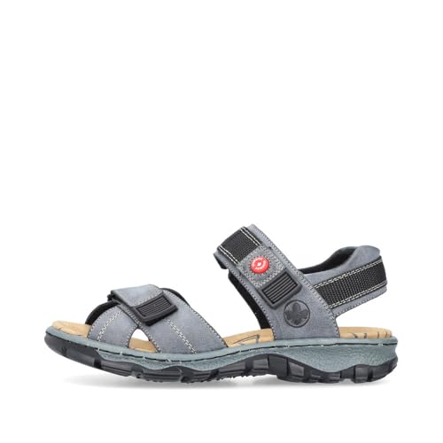 Detalle 2 de Rieker Damen Klassische Sandalen 68851 – Blau, Klettverschluss, Schmale Weite
