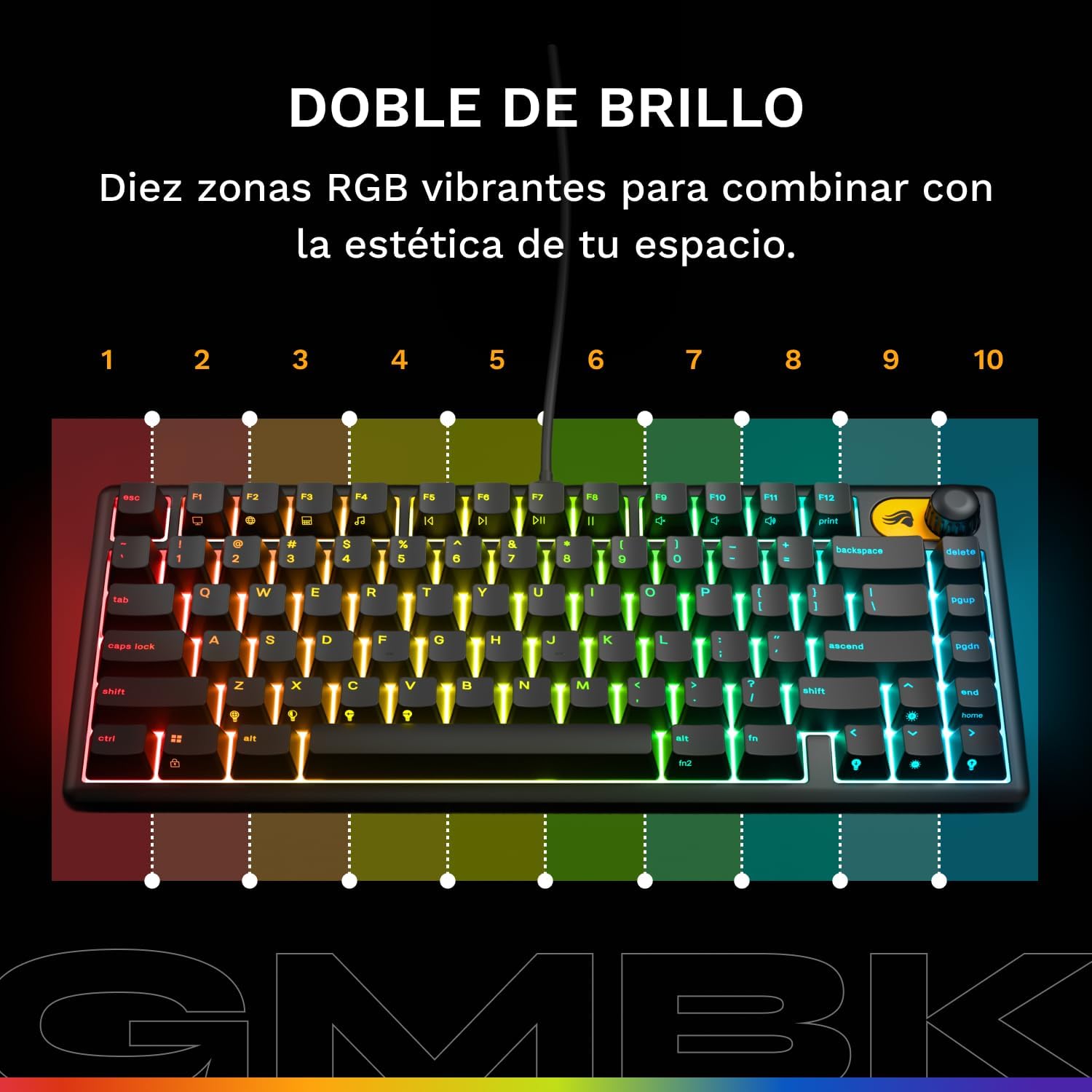 Detalle de GLORIOUS GMBK 75% teclado gaming IP57