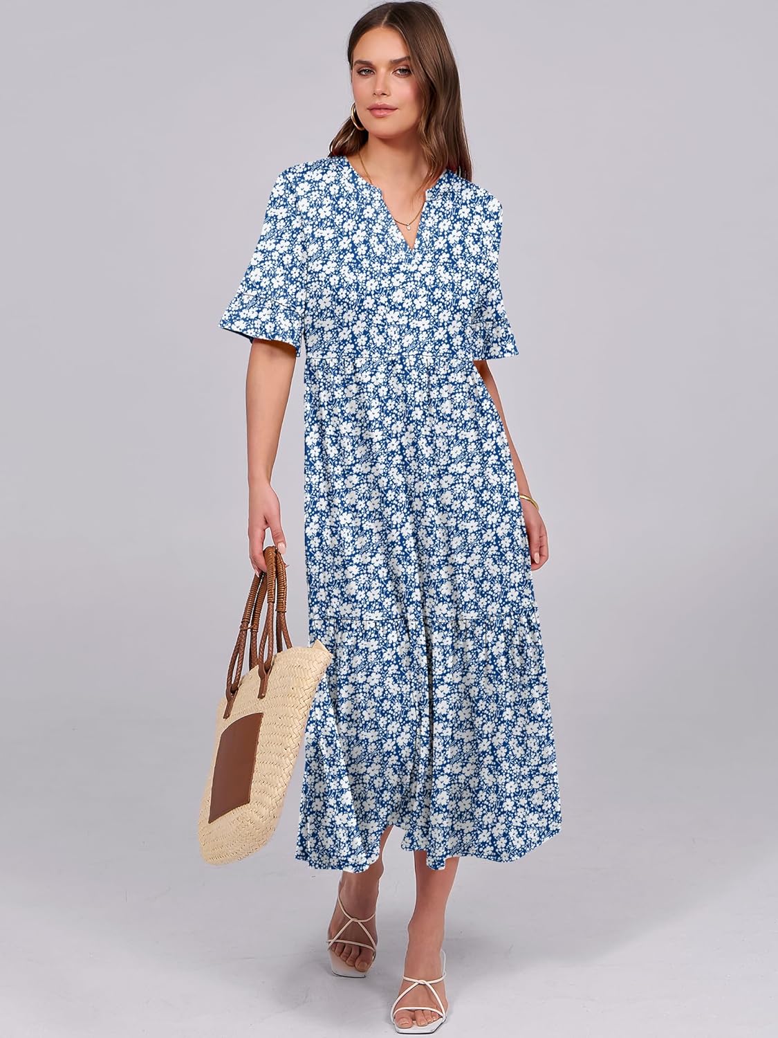 Thumbnail 5 de ANRABESS Women's Summer Maxi Dress: Boho-Vibe, Tiered & Pockets