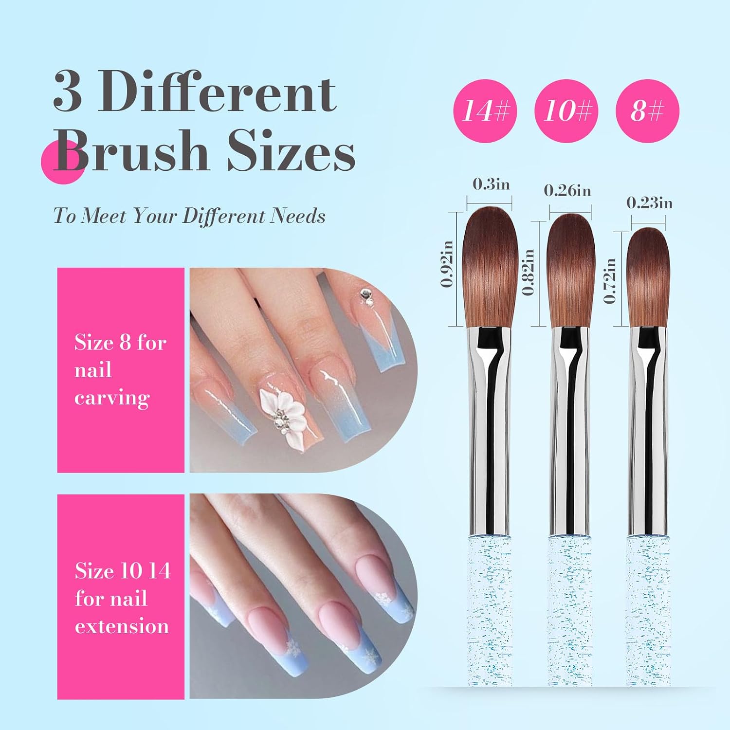 Thumbnail 3 de MelodySusie Nagelpinsel-Set Gelnägel 3 Stk