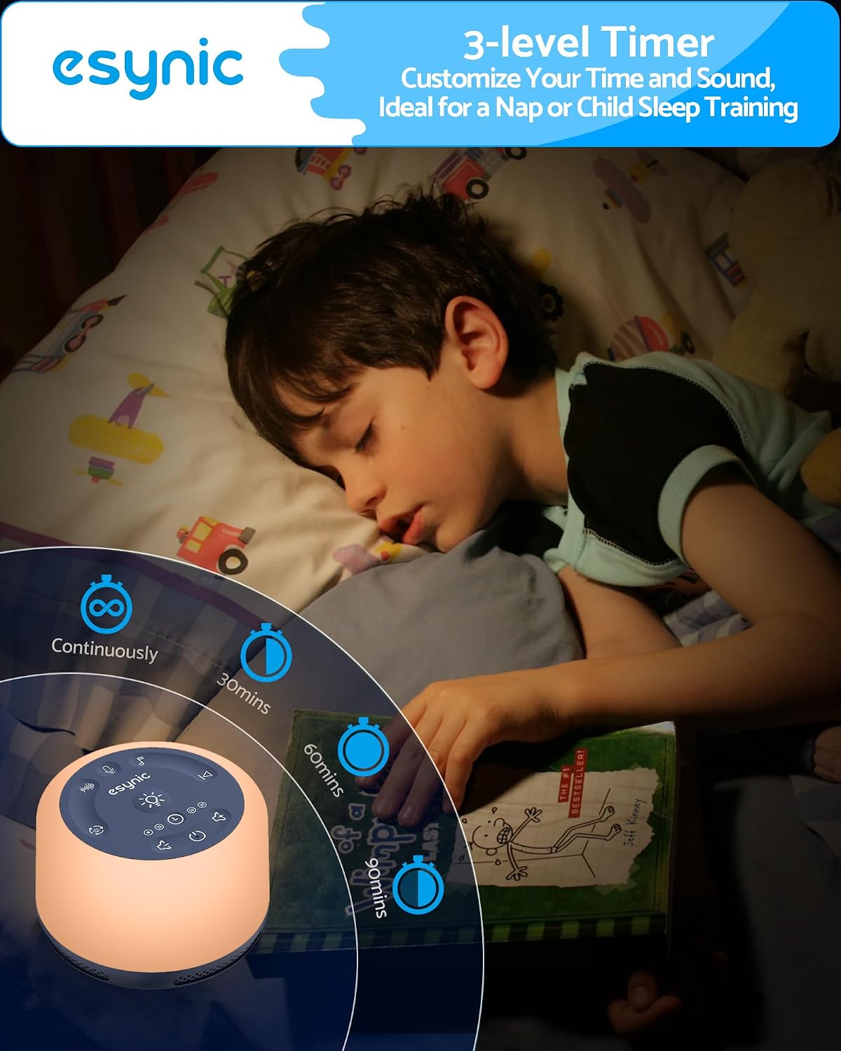 Thumbnail 6 de eSynic ESYESY190a White Noise Machine with 30 Sounds and 7-Colour Light