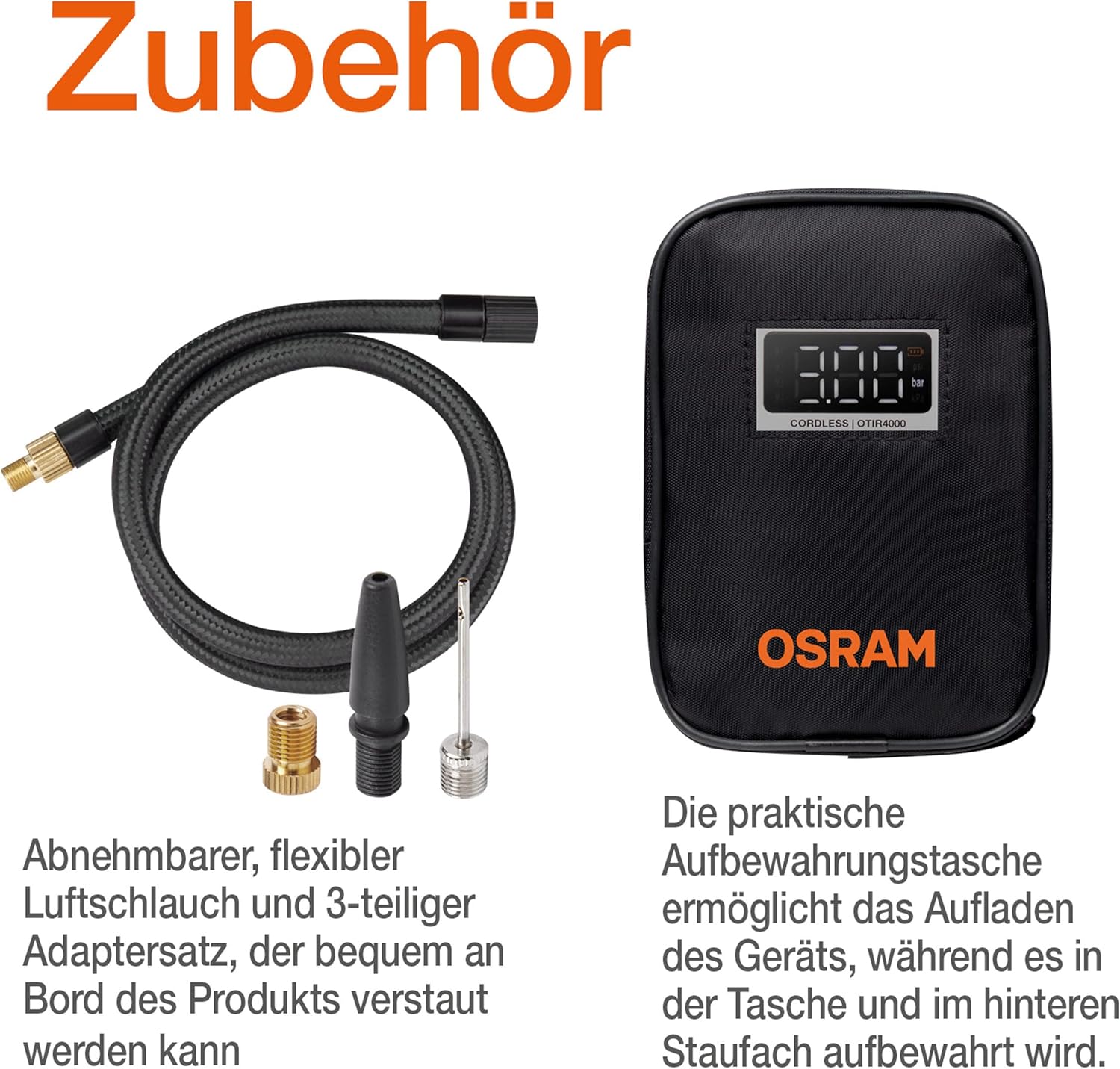Thumbnail 5 de OSRAM TYREinflate 4000 – Kabelloser Reifenfüllkompressor mit Auto-Stopp und LED-Licht