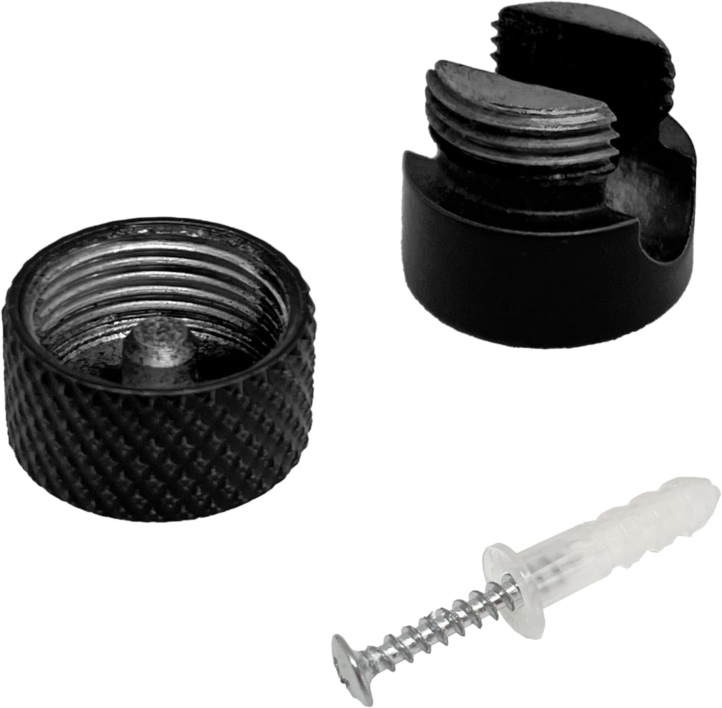 Detalle de smartect cableholder_screw_al_design_black_2P_2 kabelhouders, aluminium, zwart, 2-delig