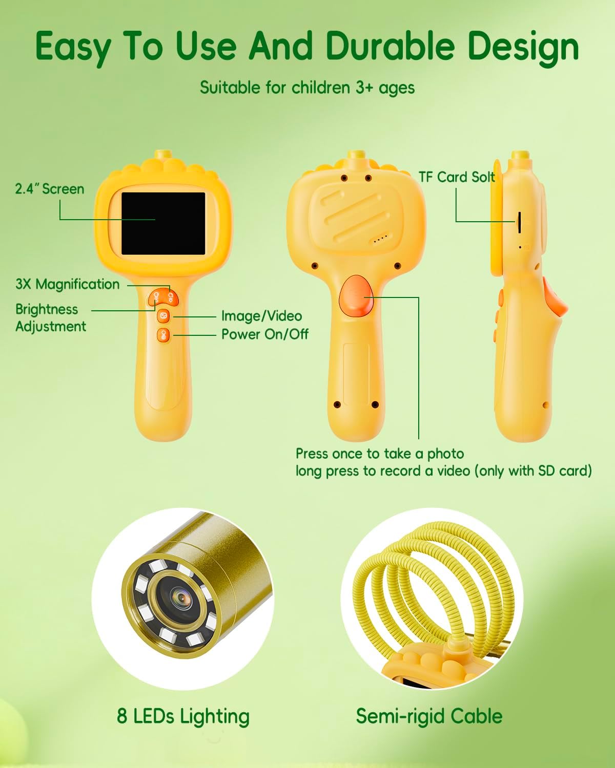 Thumbnail 2 de Borescope Snake Camera for Kids with Light