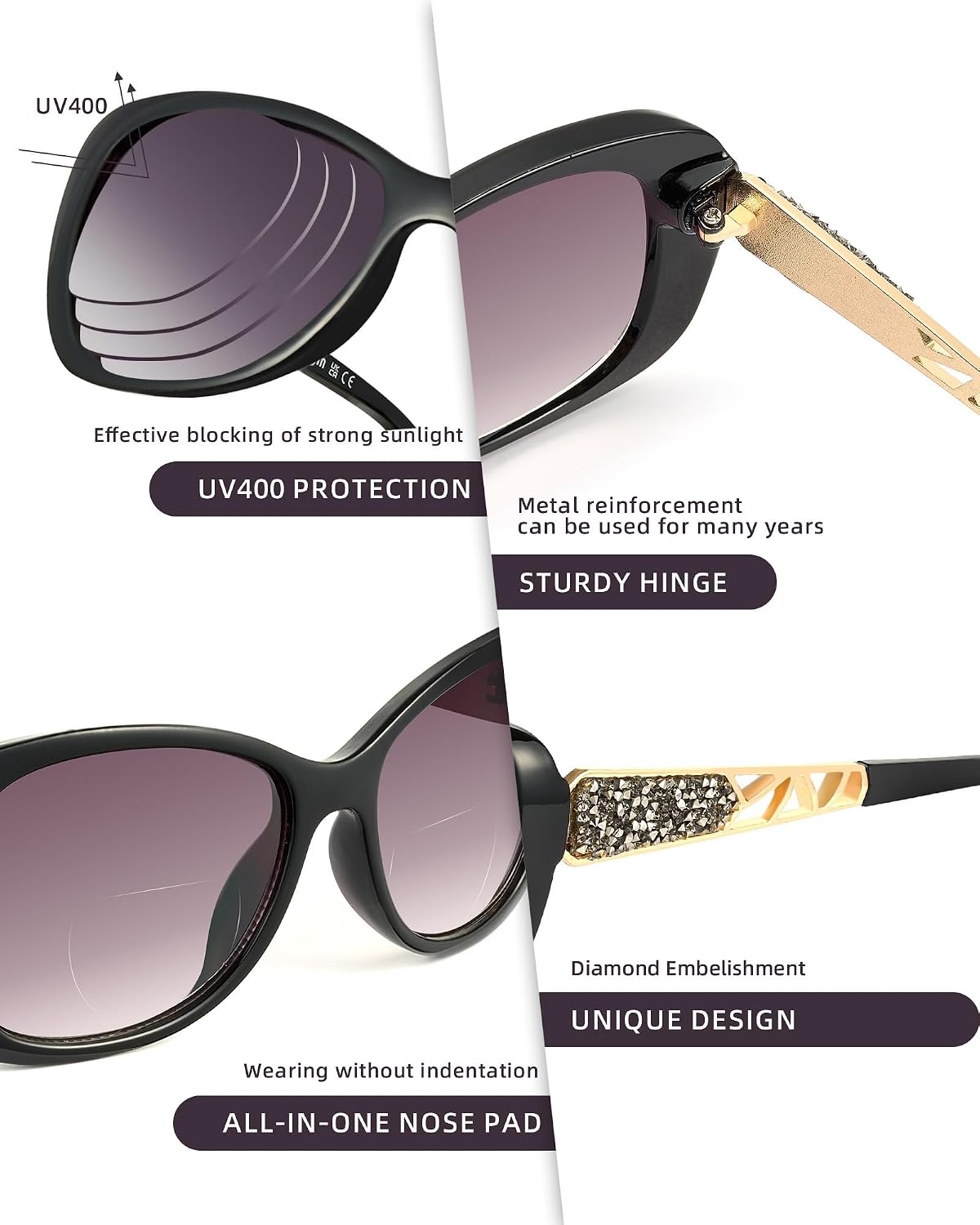 Detalle 2 de JM Bifocal Reading Sunglasses for Women